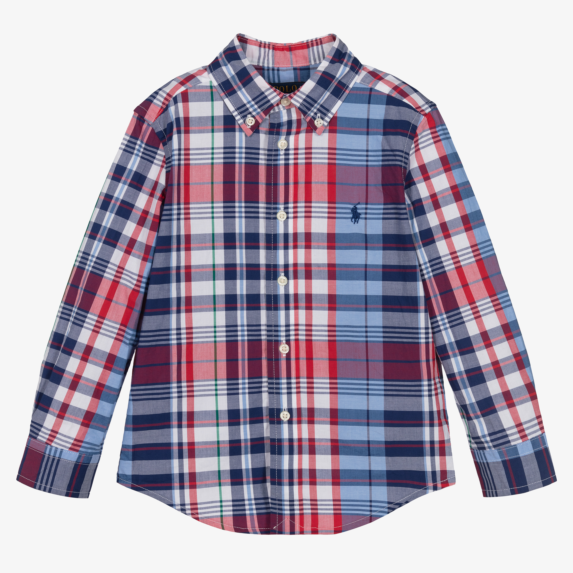 Ralph Lauren Boys Blue Red Cotton Check Shirt Childrensalon