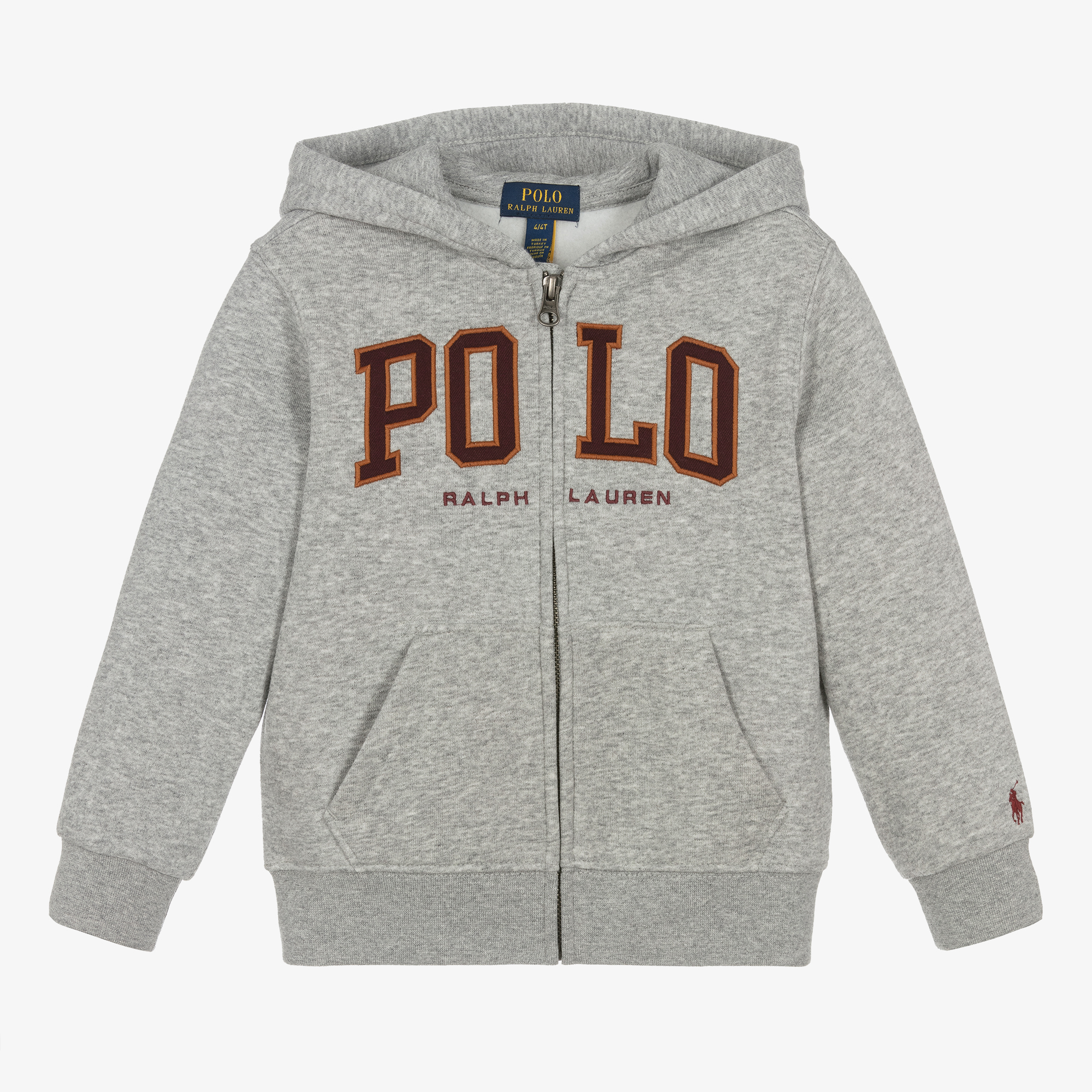Ralph Lauren Boys Grey Marl Hooded Zip Up Top Childrensalon Outlet