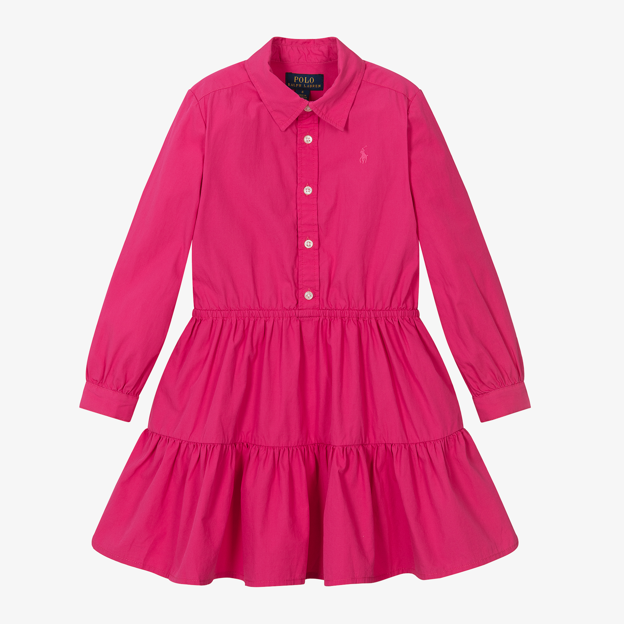 Ralph Lauren Girls Pink Cotton Shirt Dress Childrensalon Outlet
