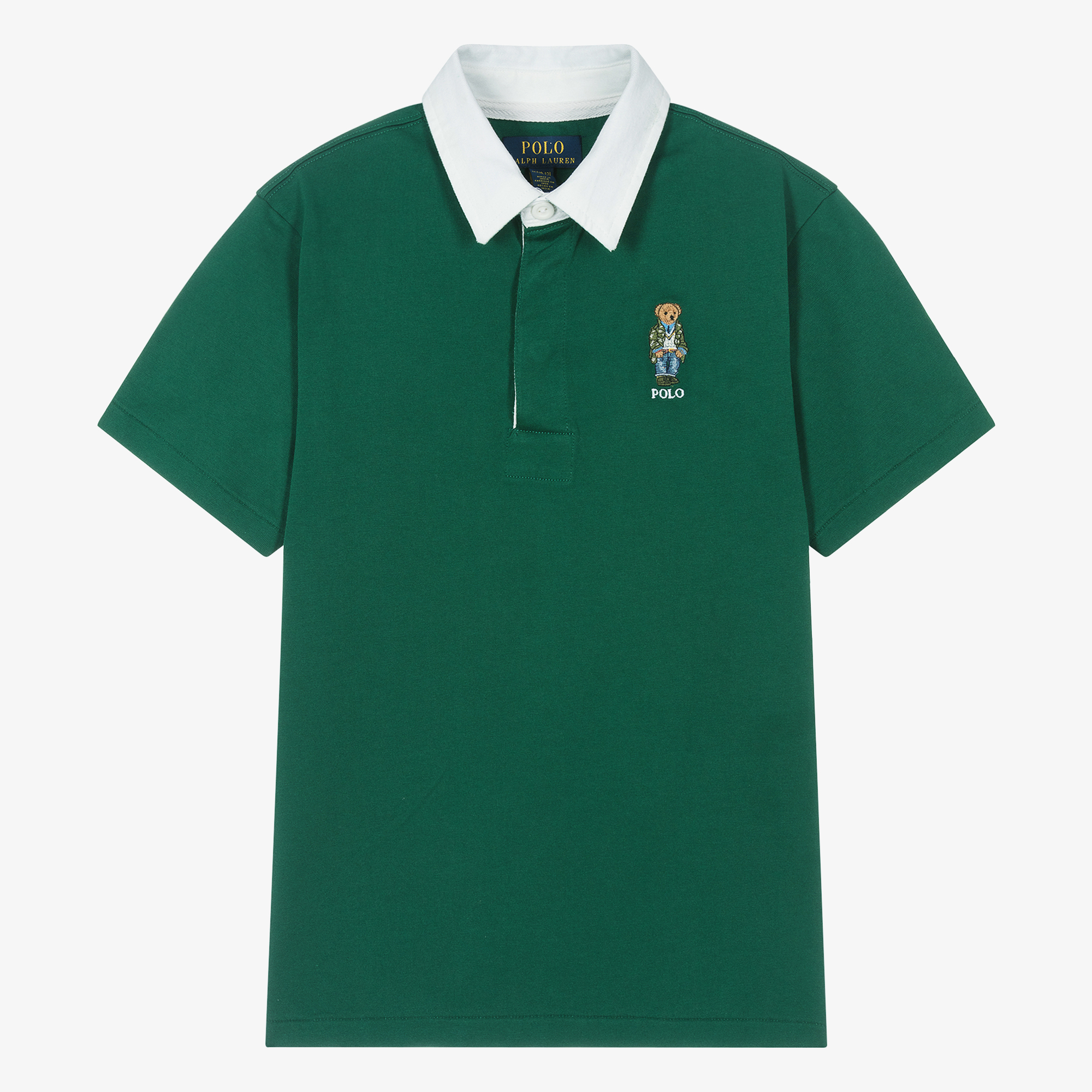Ralph Lauren - Teen Boys Green Cotton Polo Bear Rugby Shirt Ralph Lauren - Teen Boys Green Cotton Polo Bear Rugby Shirt