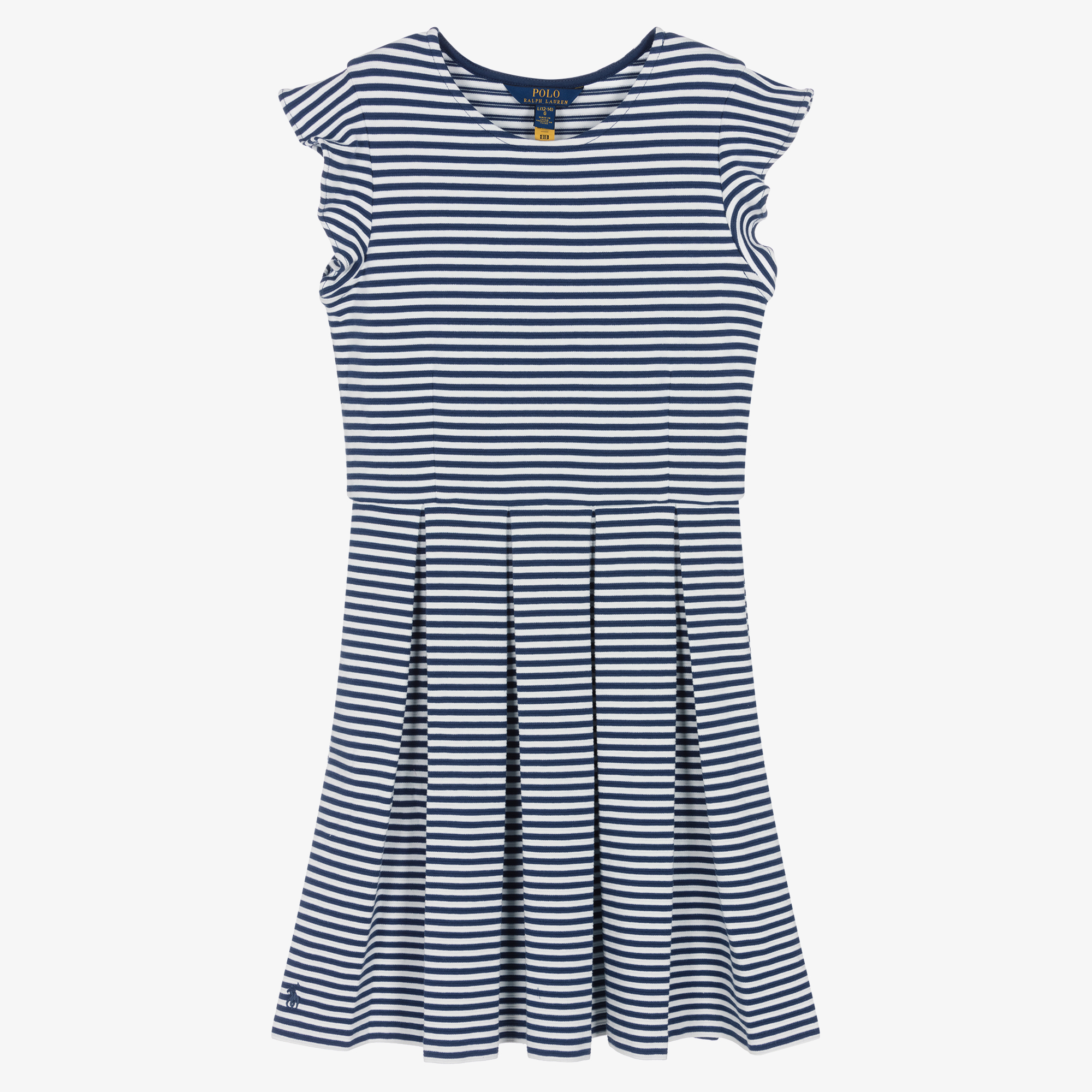 Ralph Lauren - Teen Girls Blue & White Stripe Dress | Childrensalon Outlet