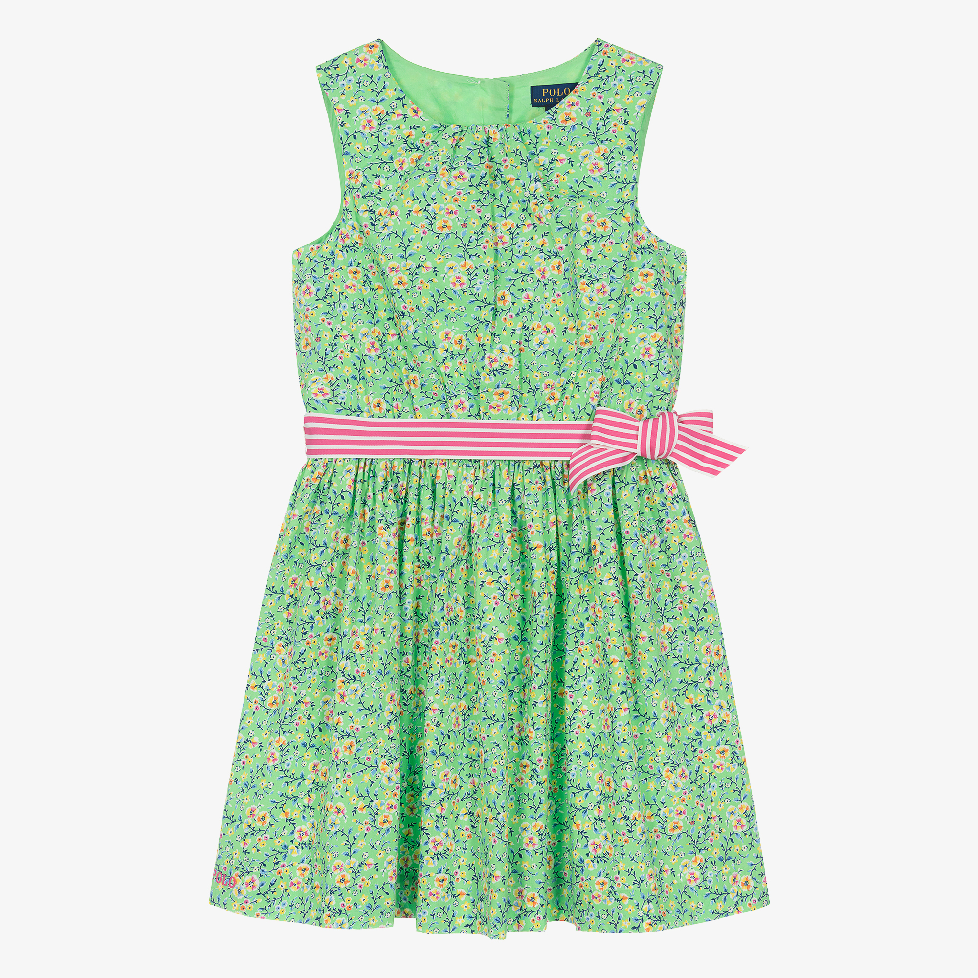 ralph lauren green floral dress $262 Ralph Lauren Women's Green Floral Cross Halter-Neck A-Line Dress Size 10