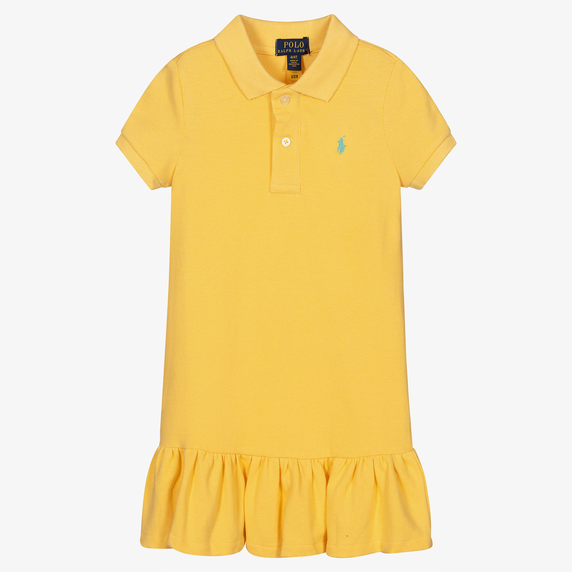 Polo Ralph Lauren Crêpe Midi Dress in Yellow | Lyst