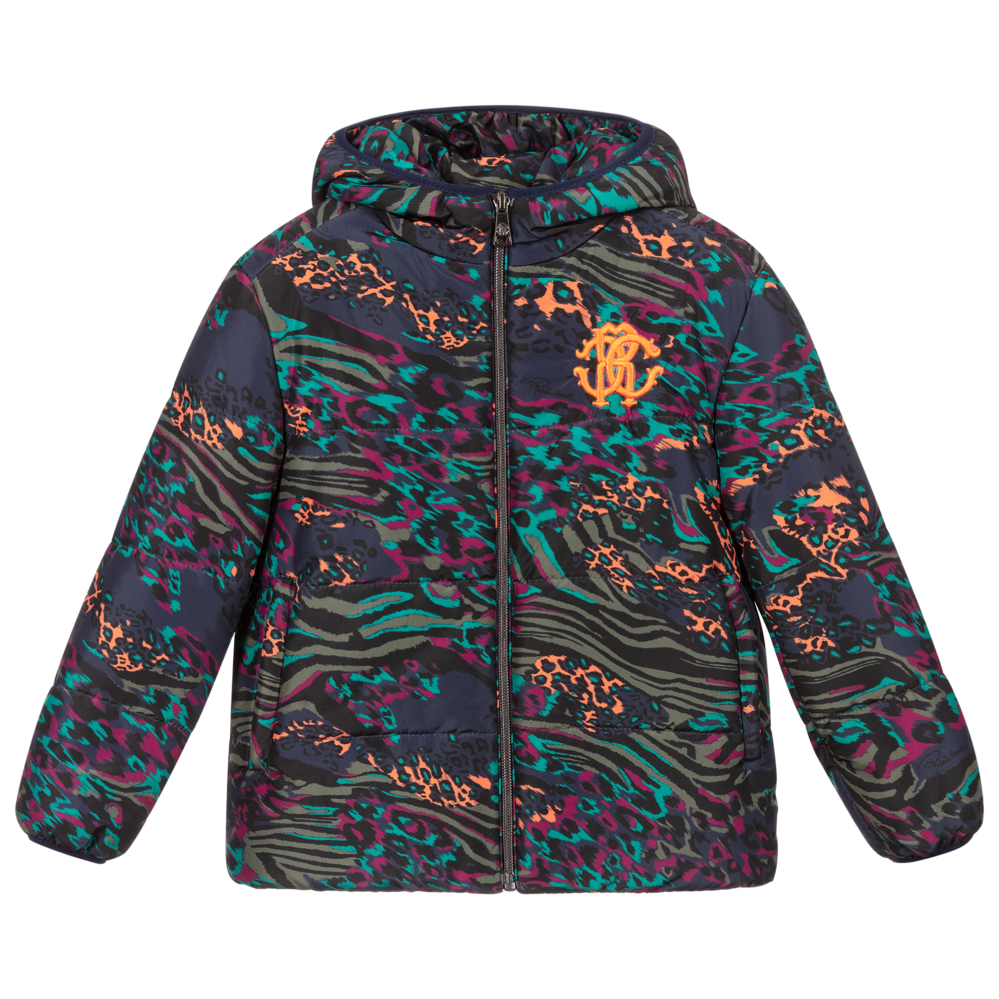 Roberto Cavalli Blue Hooded Padded Jacket Childrensalon Outlet