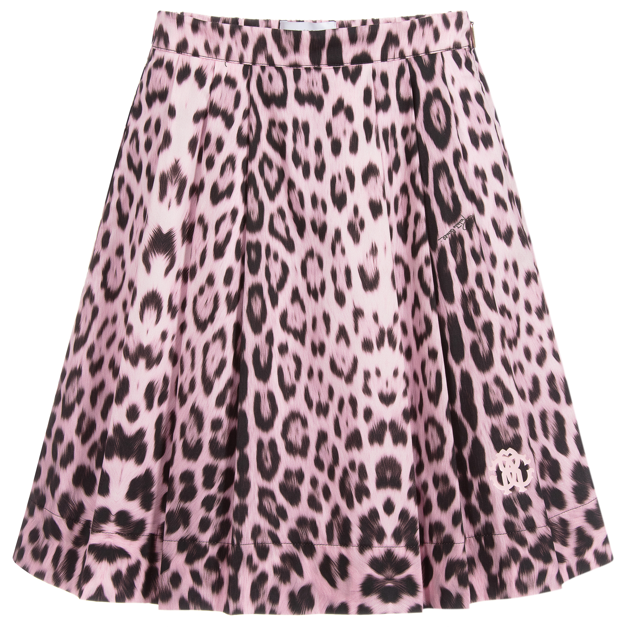 Roberto Cavalli - Girls Pink Leopard Print Skirt