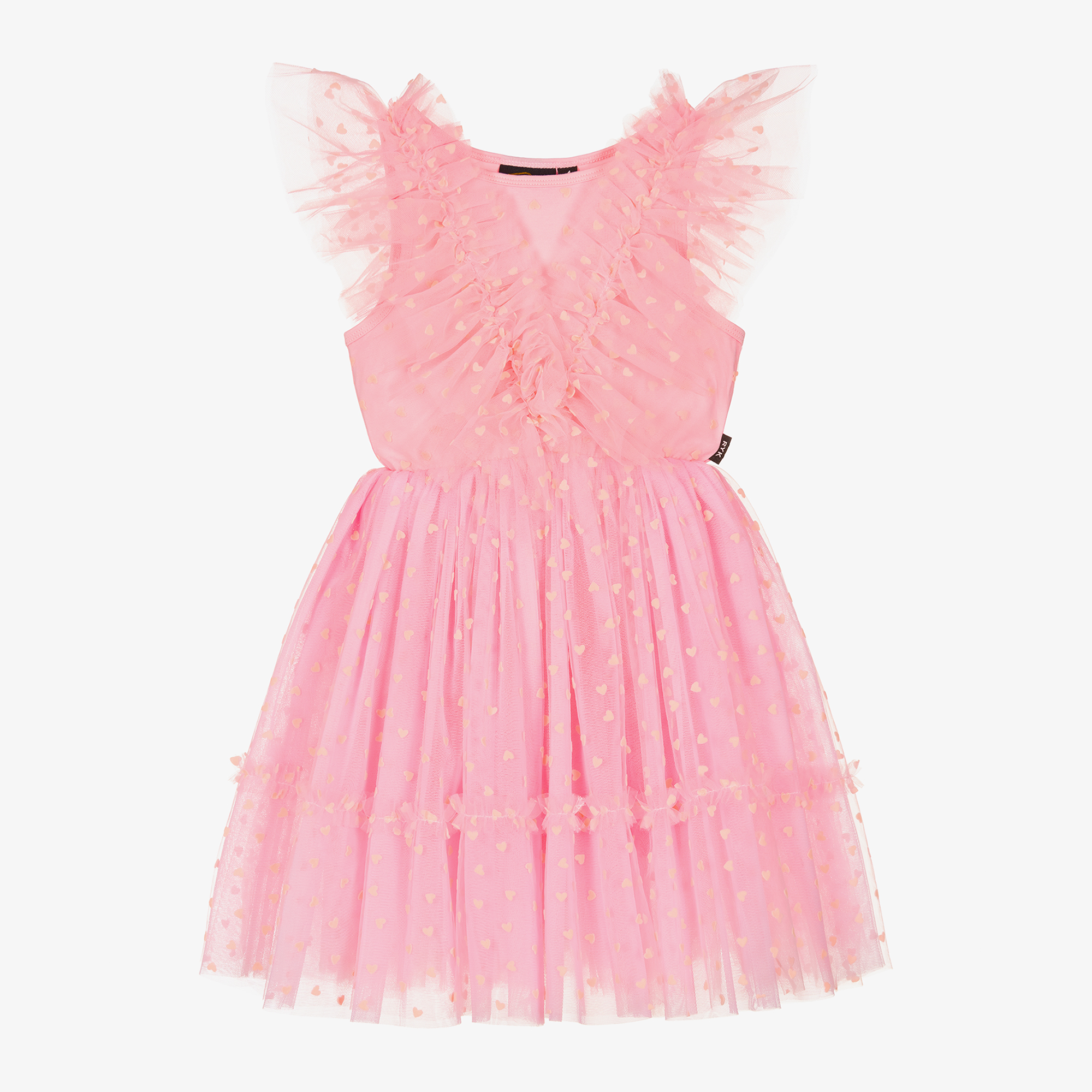 Rock Your Baby - Girls Pink Heart Tulle Dress