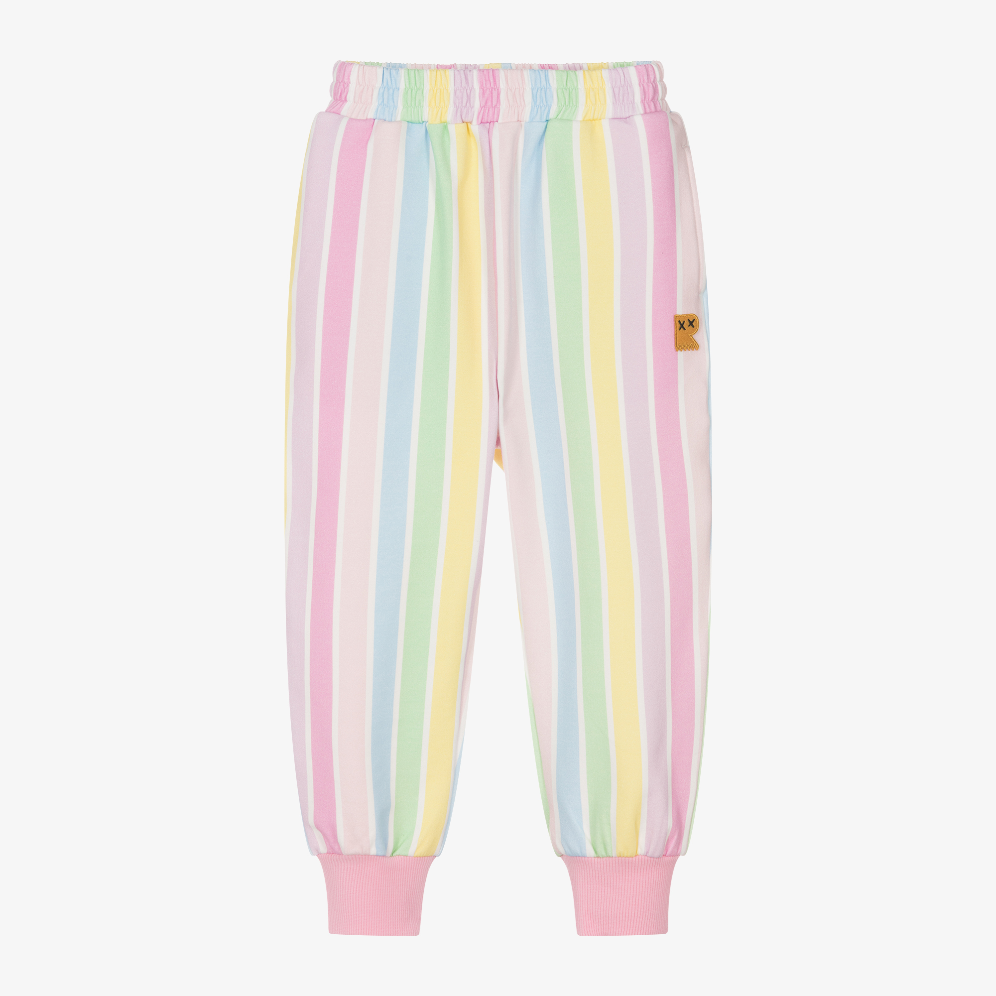 Rock Your Baby Girls Pink Pastel Stripe Cotton Joggers