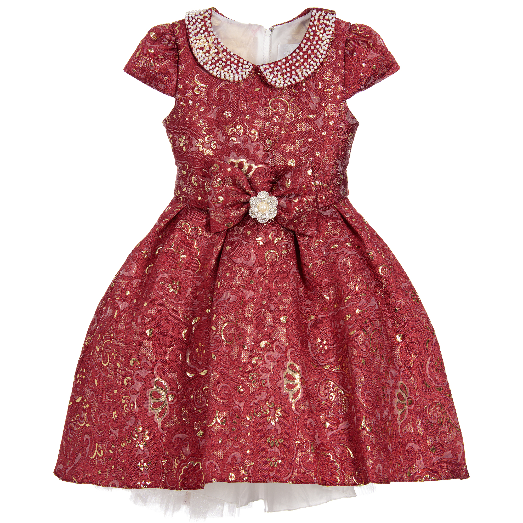 romano Princess　フォーマルドレス
フォーマルドレス Romano Princess - Red & Gold Brocade Dress | Childrensalon