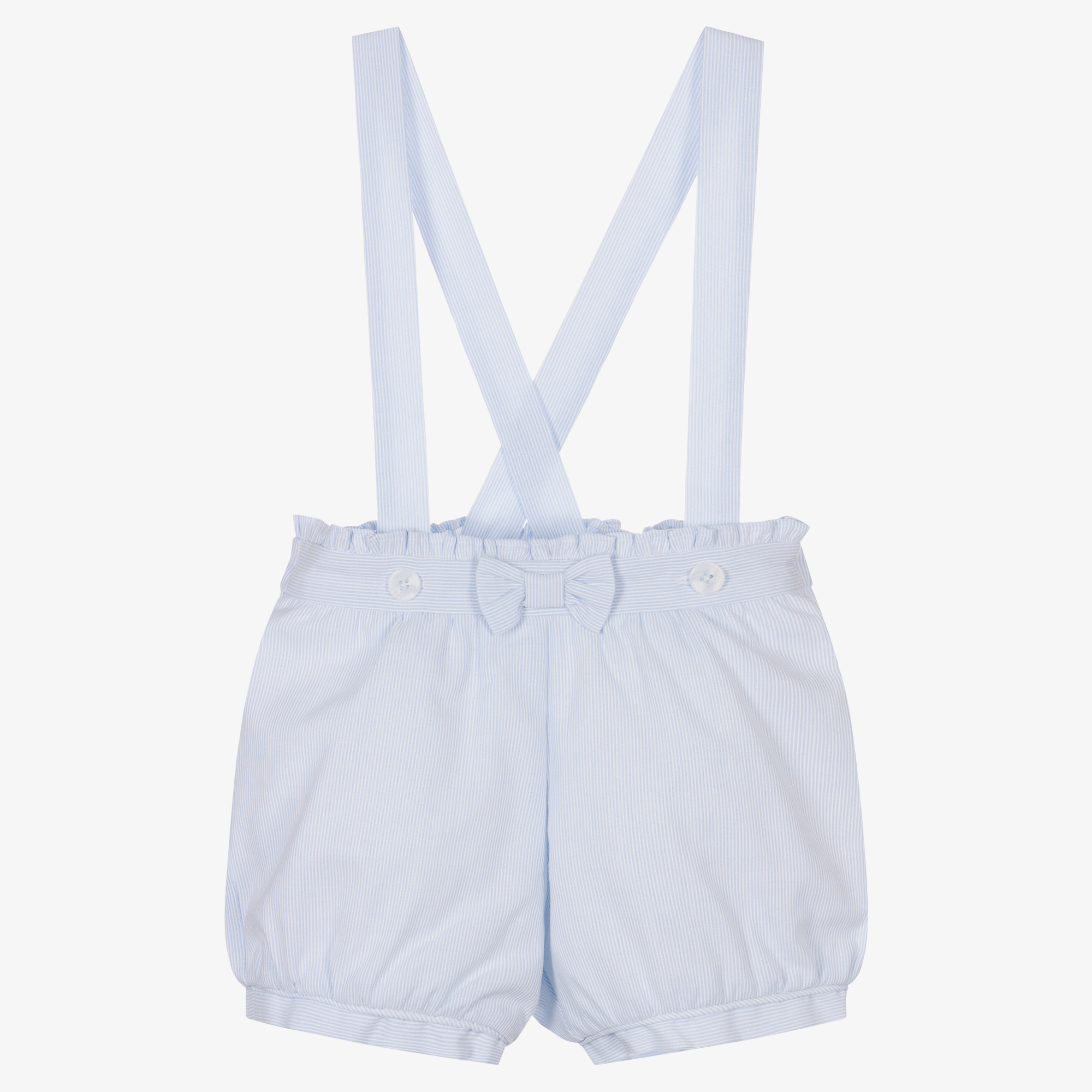 Sarah Louise Girls Blue Cotton Striped Shorts Childrensalon Outlet