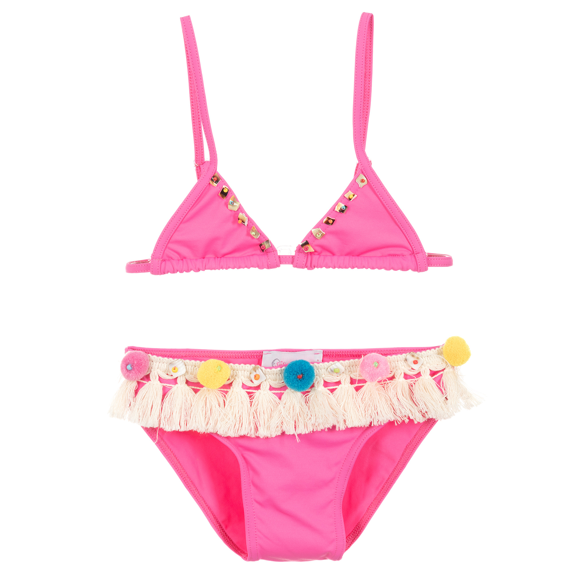 pink pom pom bikini