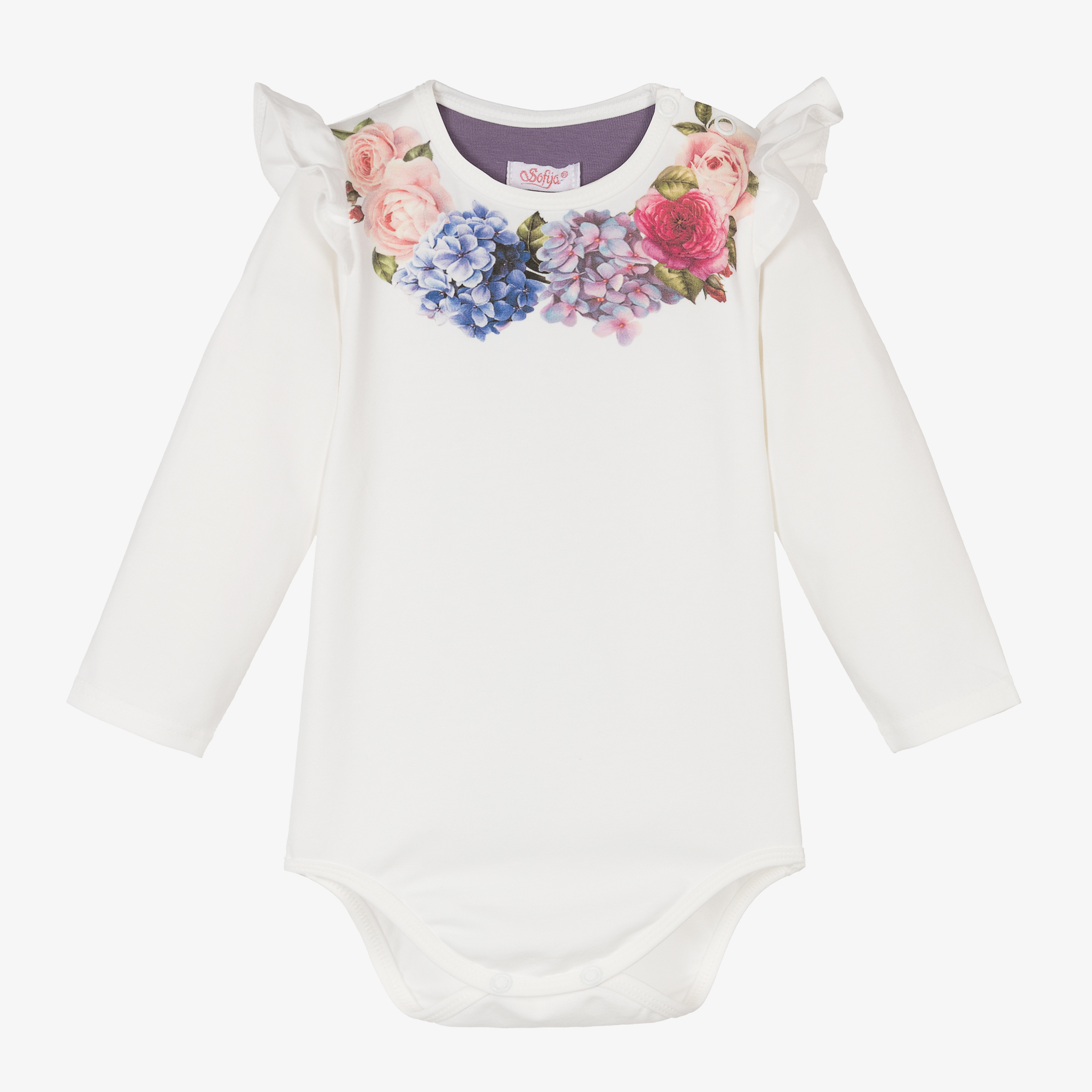 Baby Girl Ivory Baby Onesie Sofija Baby Girls Ivory Cotton Floral