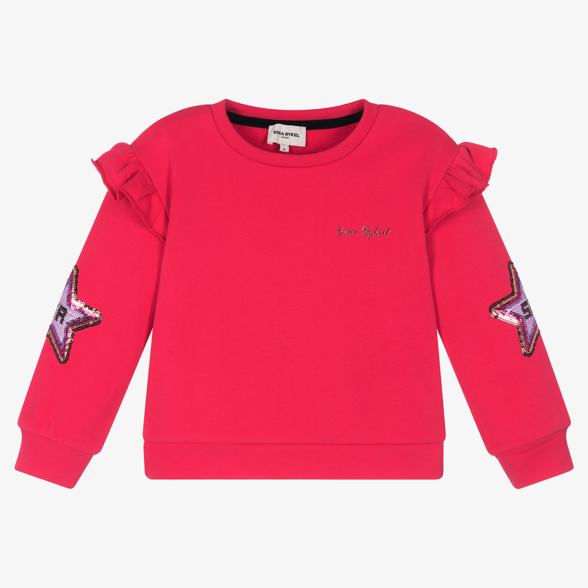 Sonia Rykiel Paris Girls Pink Sequin Star Sweatshirt Childrensalon Outlet