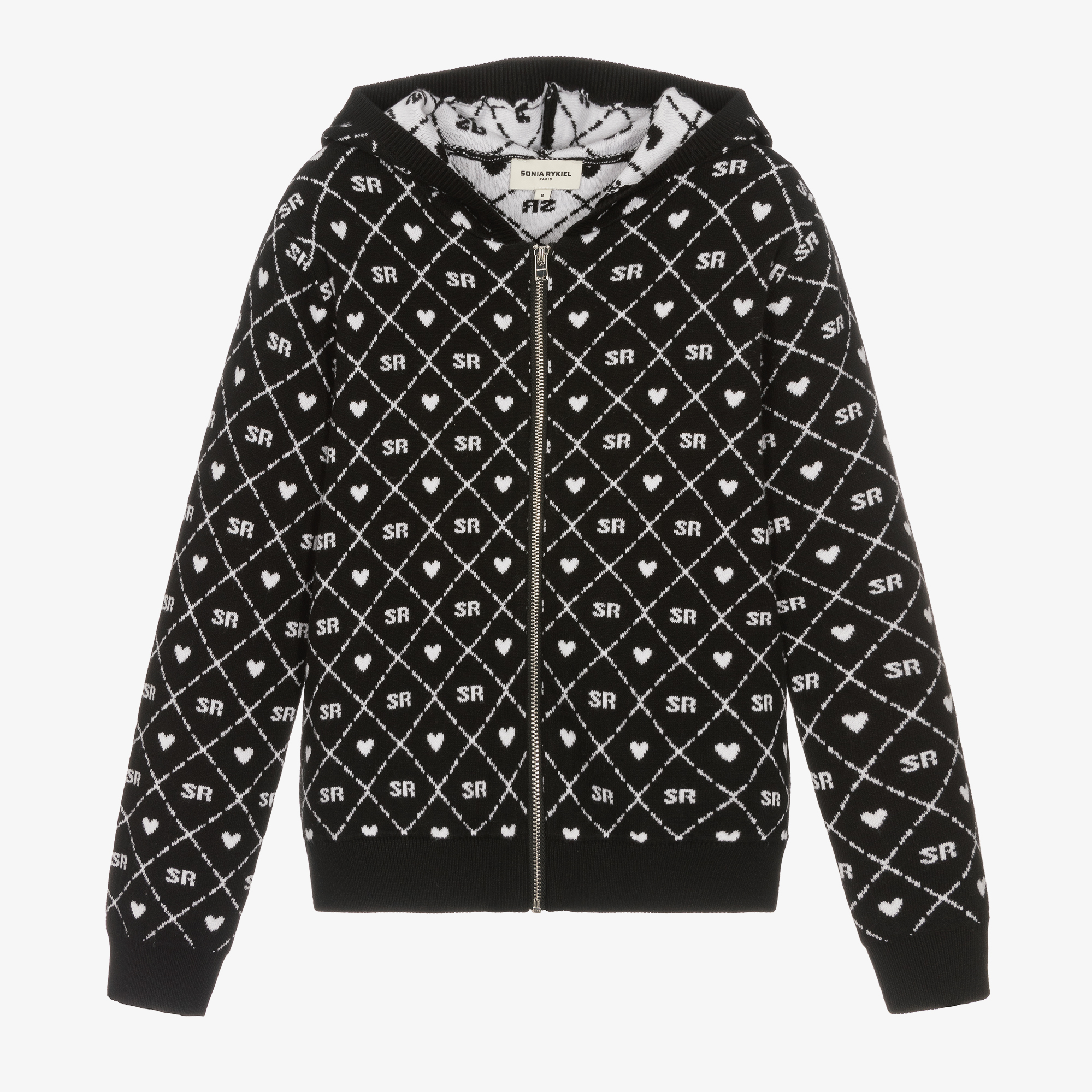 Sonia Rykiel Paris - Teen Girls Black Knitted Zip-Up Top