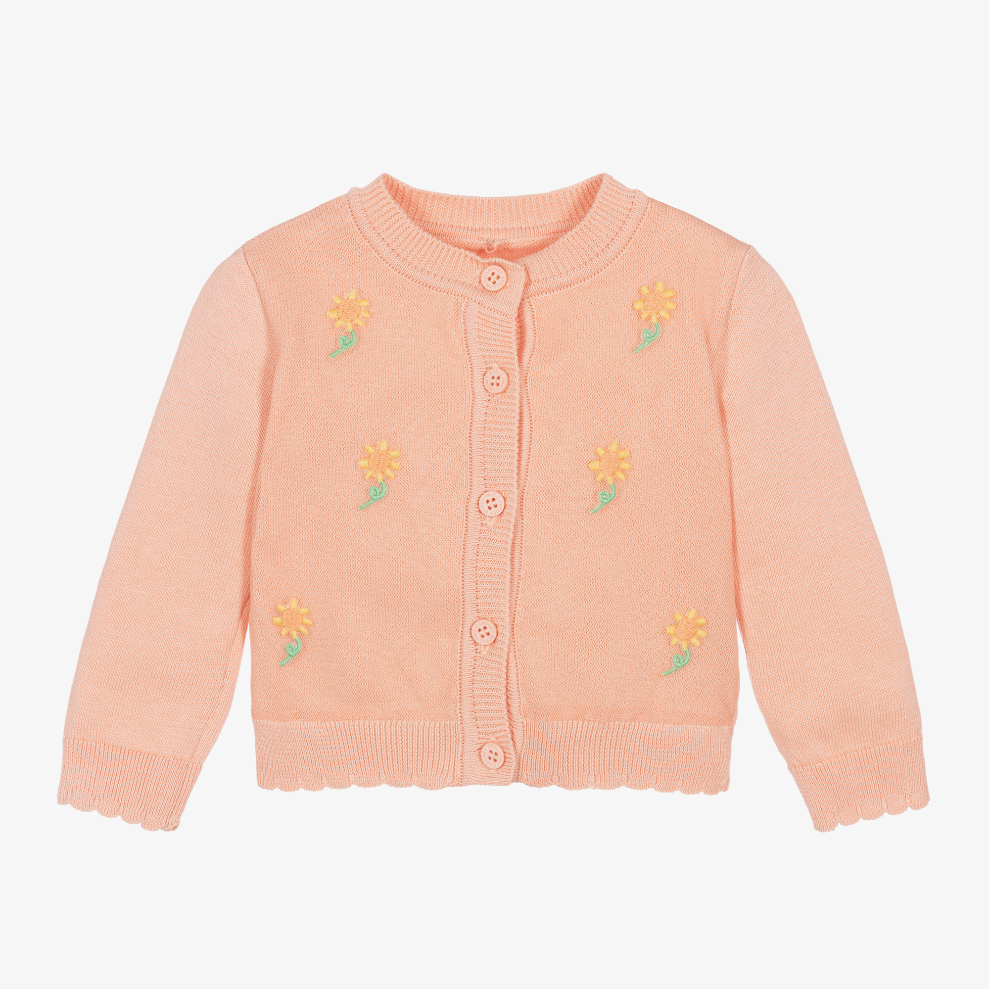 Stella McCartney Kids - Baby Girls Orange Floral Cotton Knit