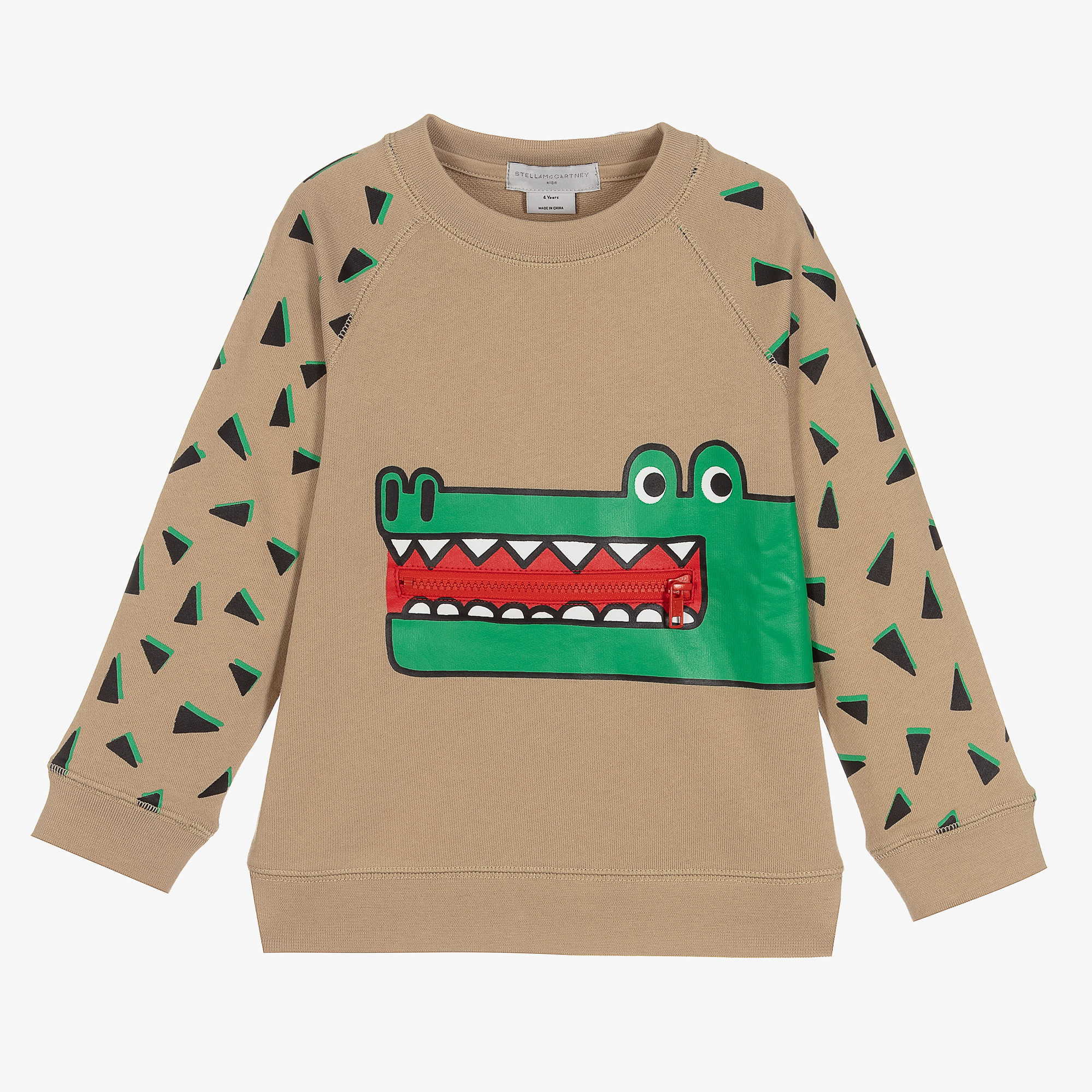 Stella McCartney Kids - Beige Crocodile Sweatshirt
