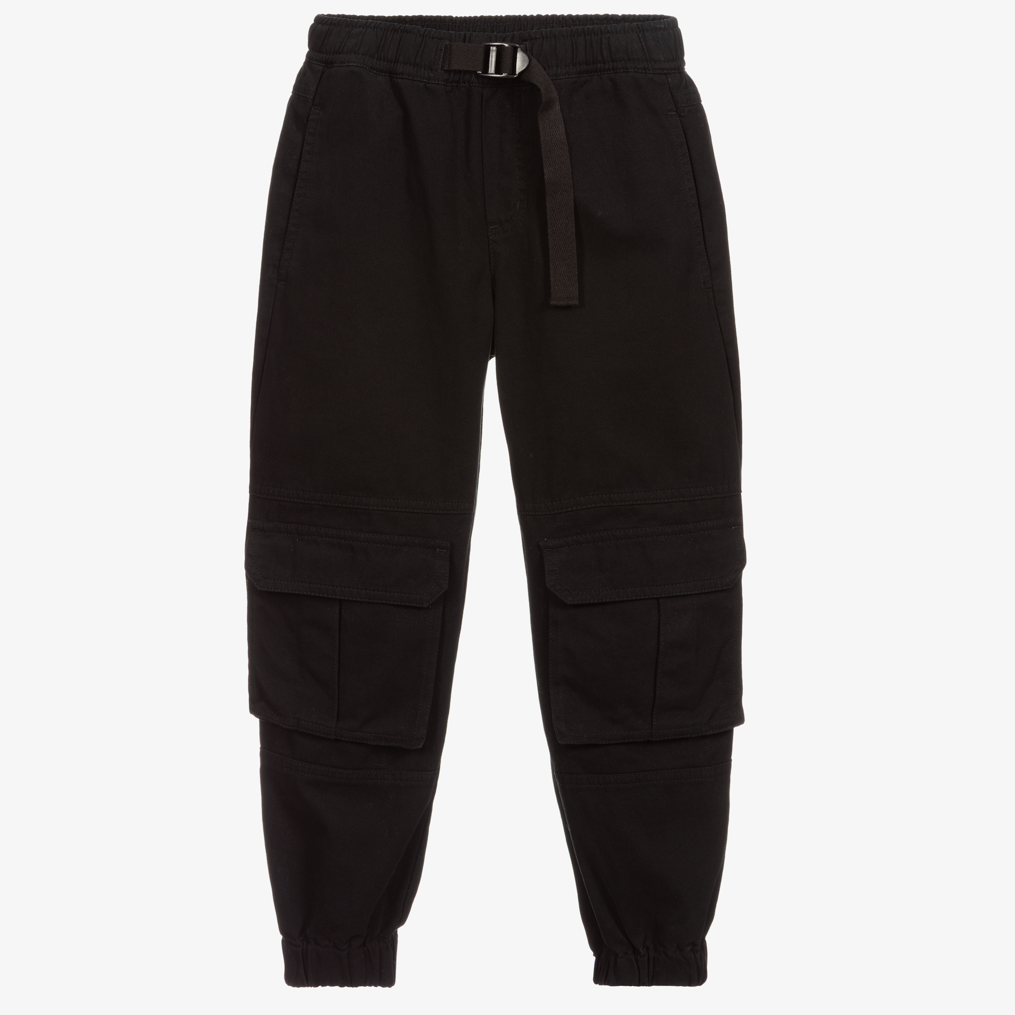 Boys black sales cargo trousers