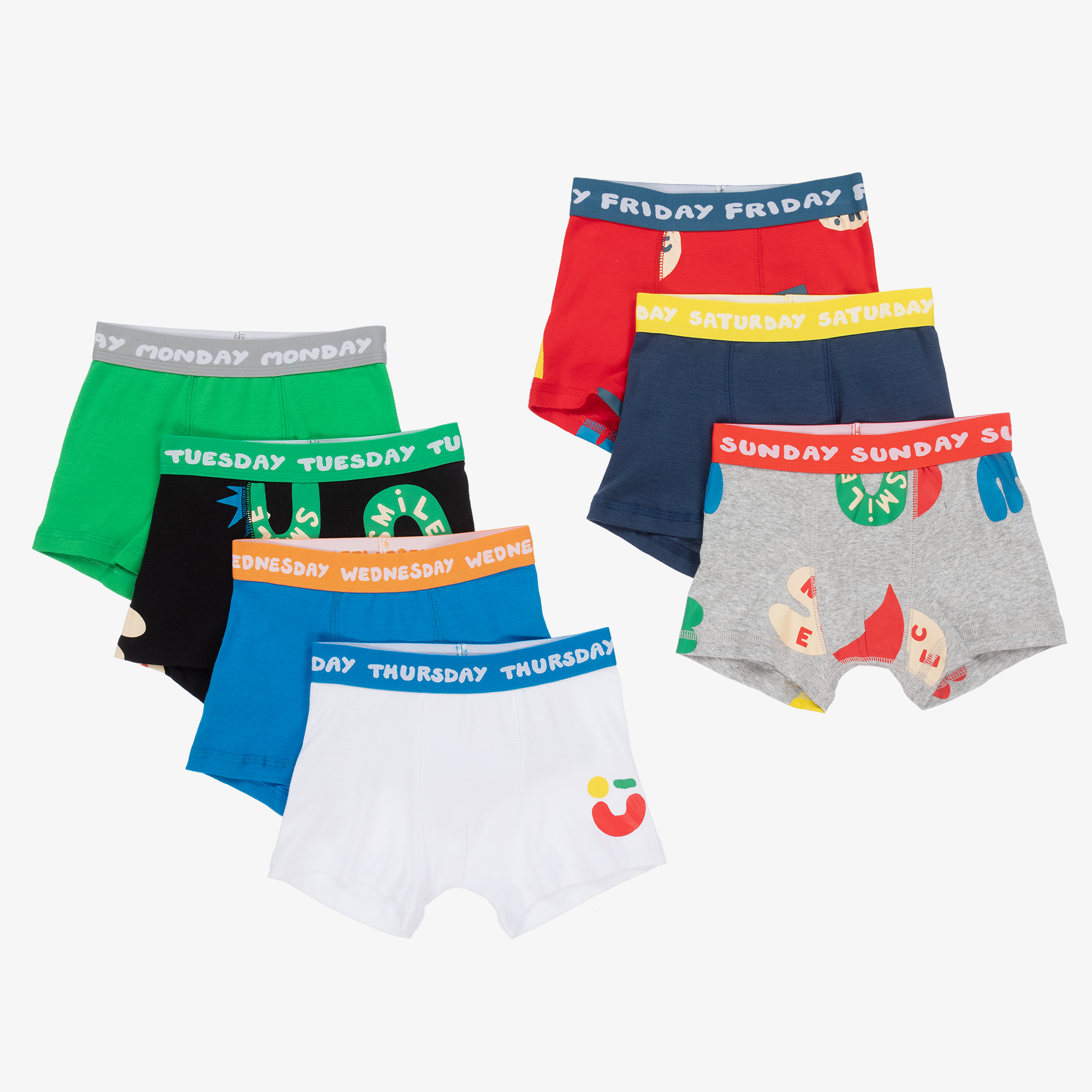 Stella McCartney Kids Boys Organic Cotton Boxer Shorts 7 Pack Childrensalon Outlet