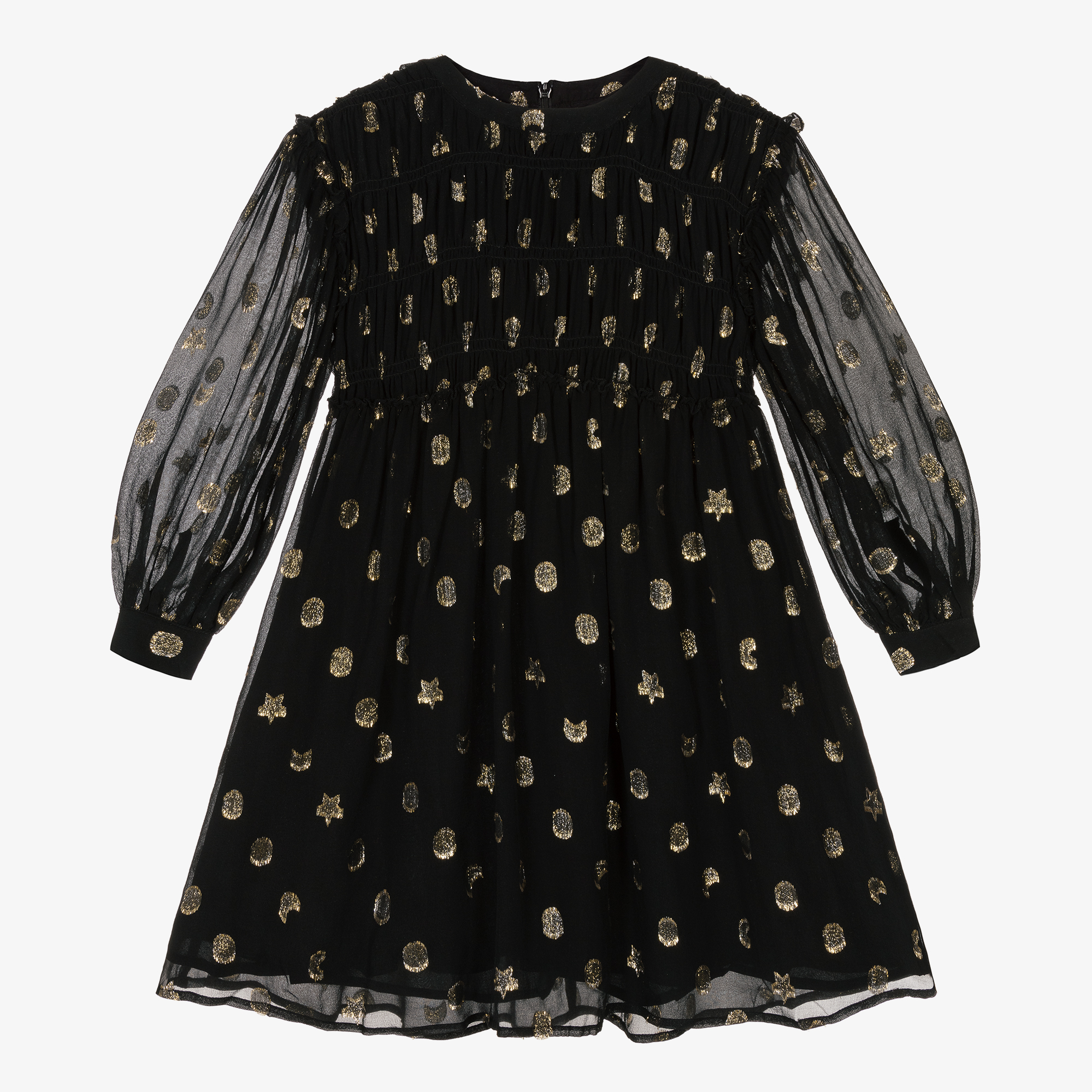 Stella McCartney Kids - Girls Black Silk Chiffon Dress