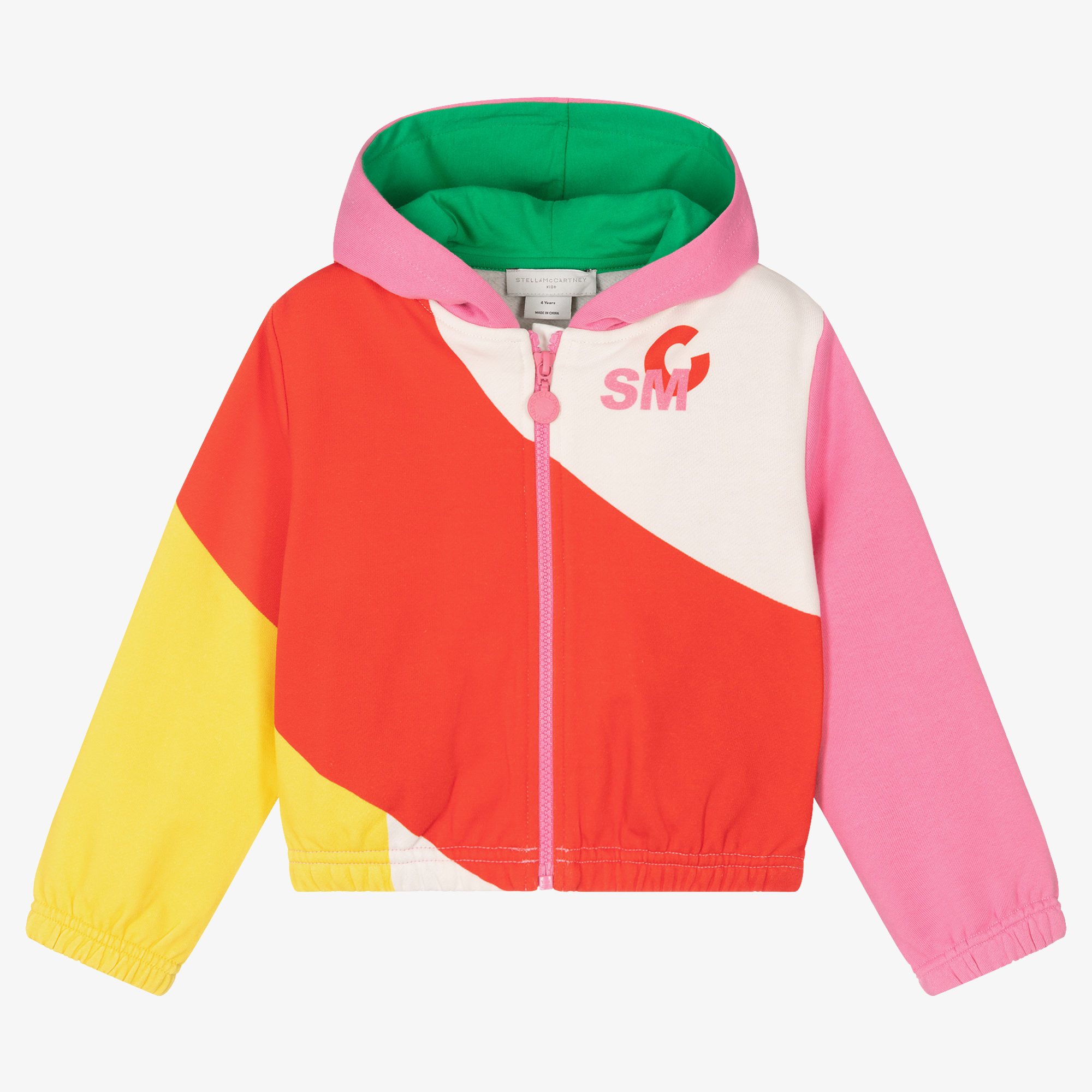Stella McCartney Kids Girls Colorblock Zip Up Hoodie