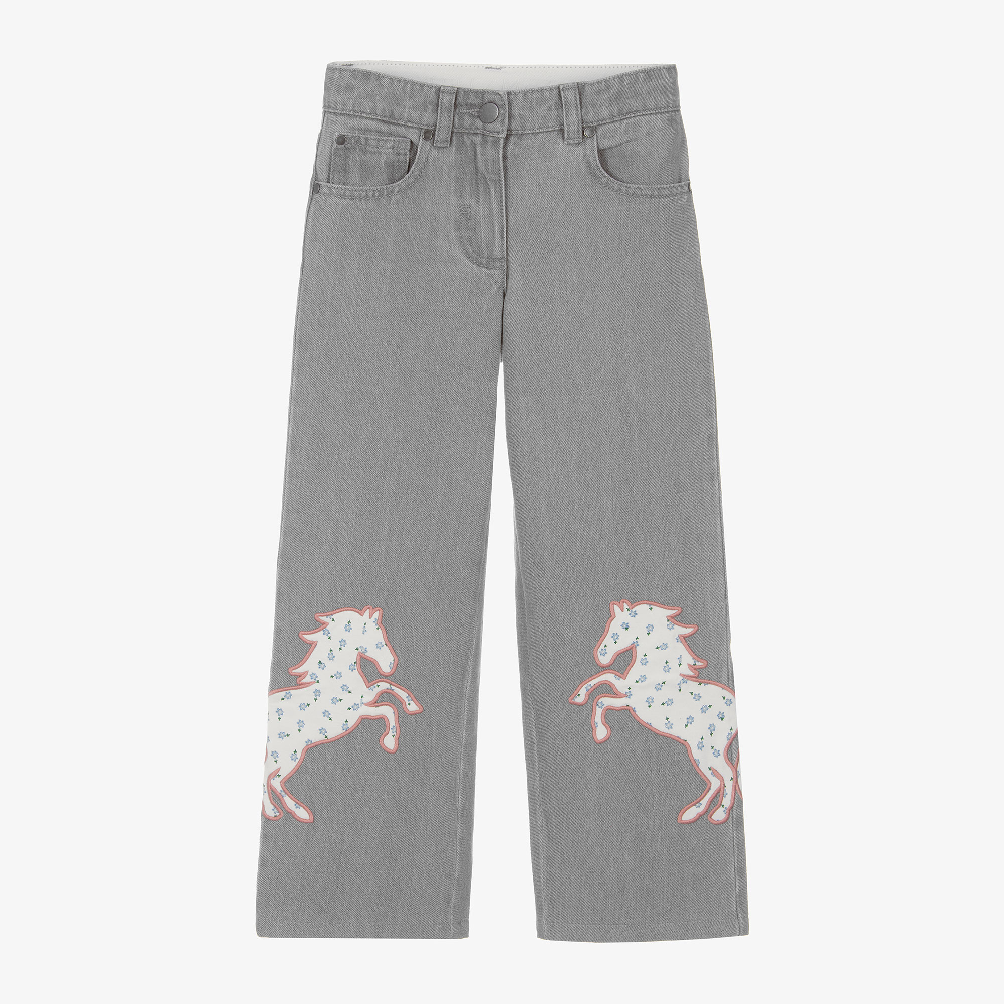 Stella McCartney Kids - Girls Denim Horse Motif Trousers