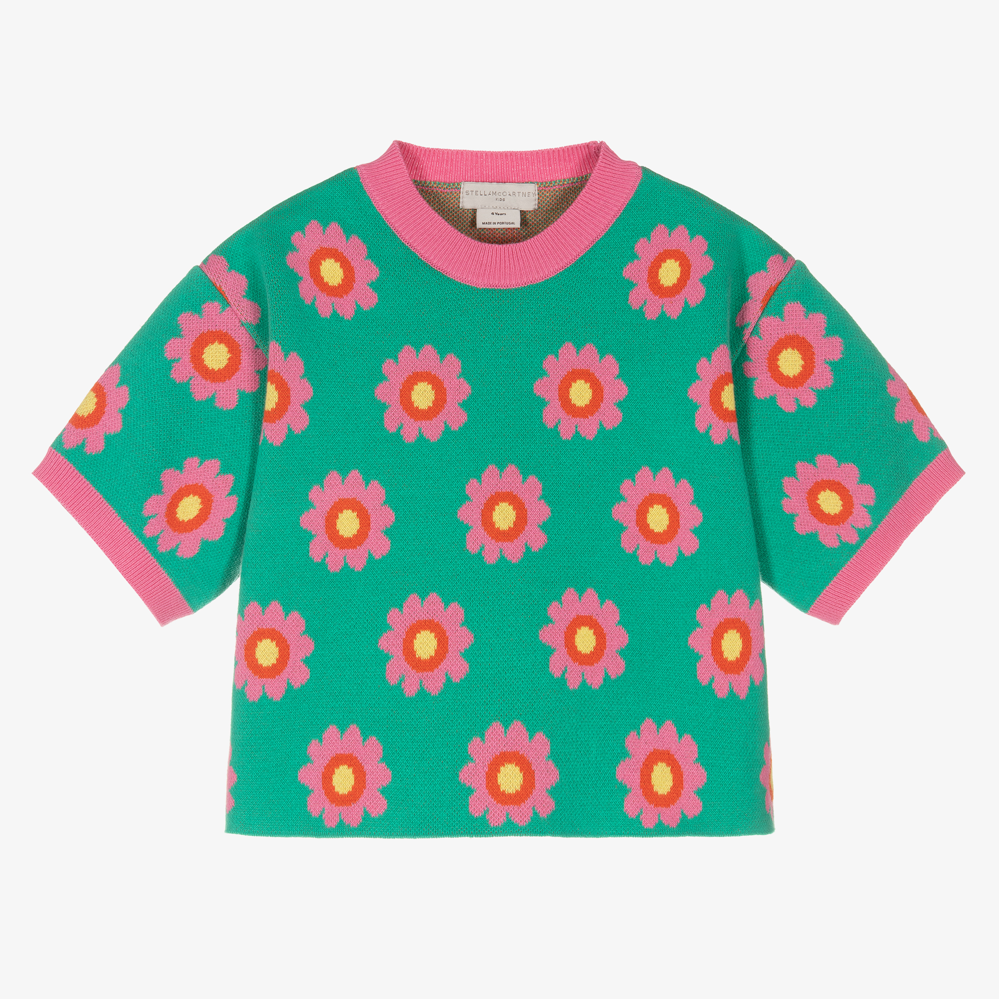 Stella McCartney Kids - Girls Green & Pink Flowers Knitted