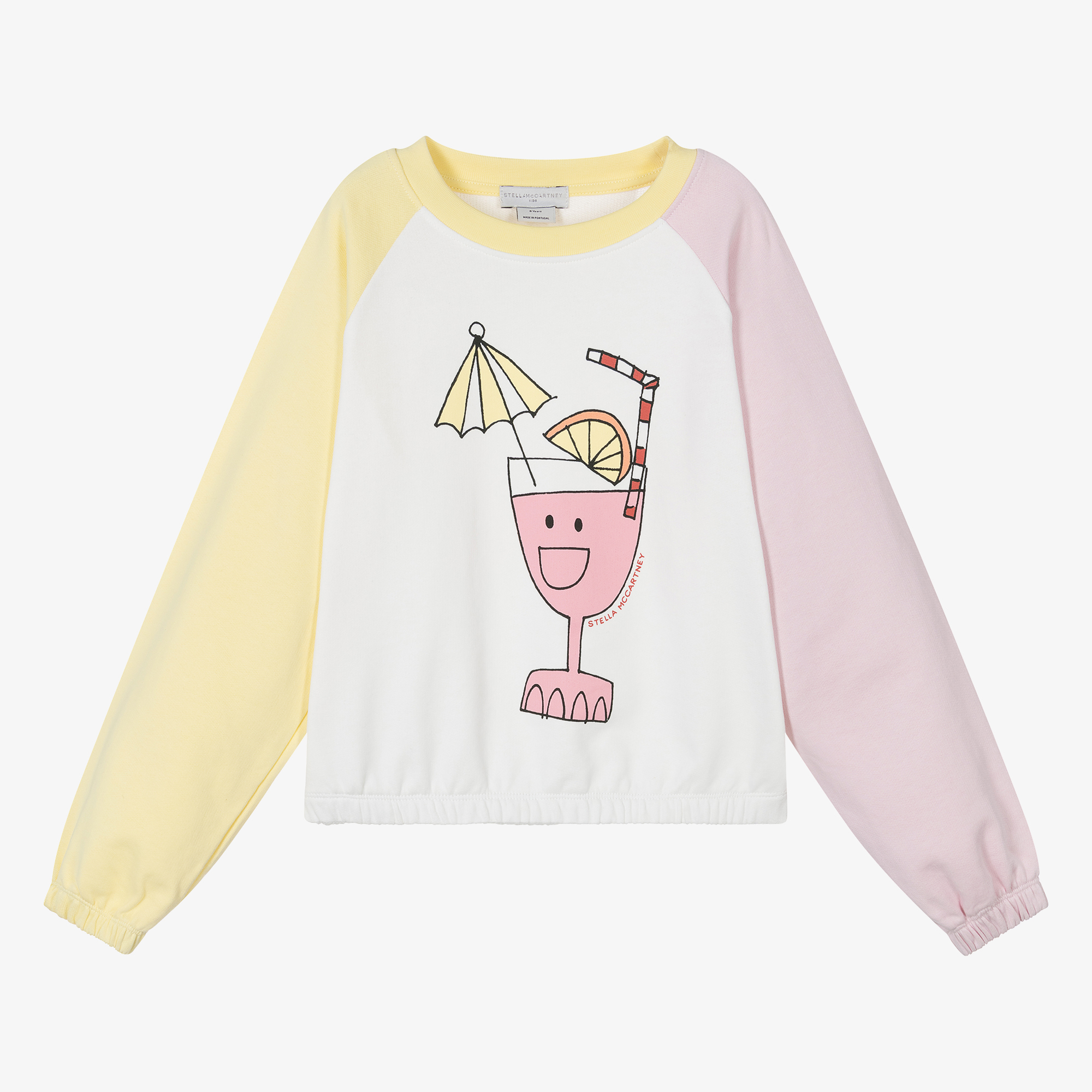 Stella McCartney Kids Girls Ivory Colourblock Cotton Sweatshirt Childrensalon Outlet