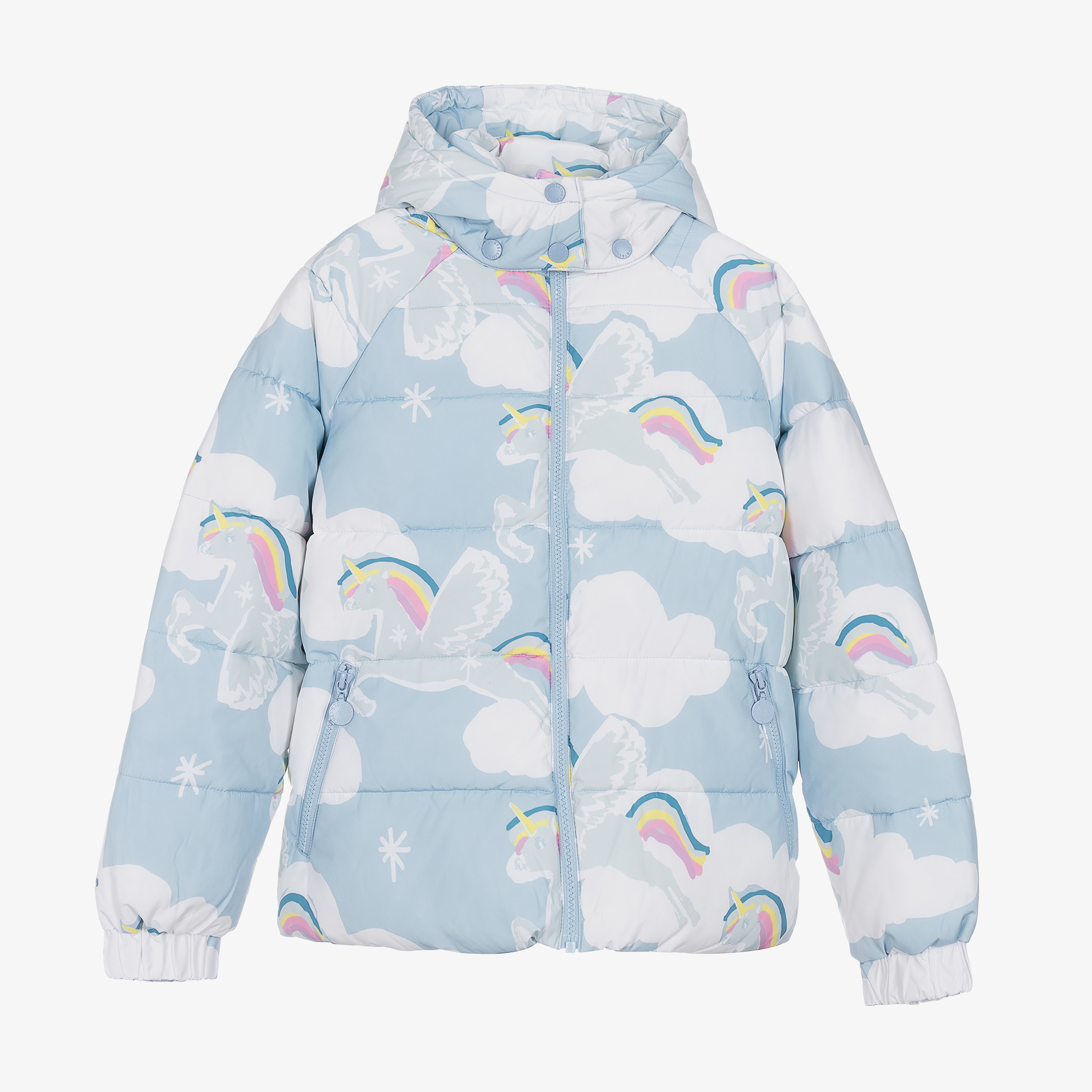 Stella McCartney Kids - Teen Girls Blue Unicorn Puffer Jacket