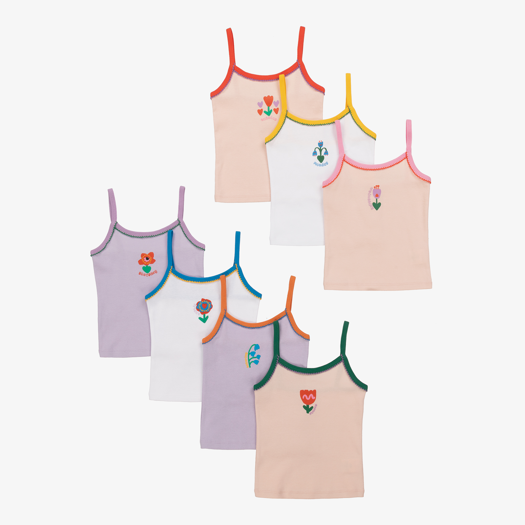 ★Stella McCartney★Girls' Apple コットン ベスト(7パック) Stella McCartney Kids - Teen Girls Colourful Cotton Vests (7