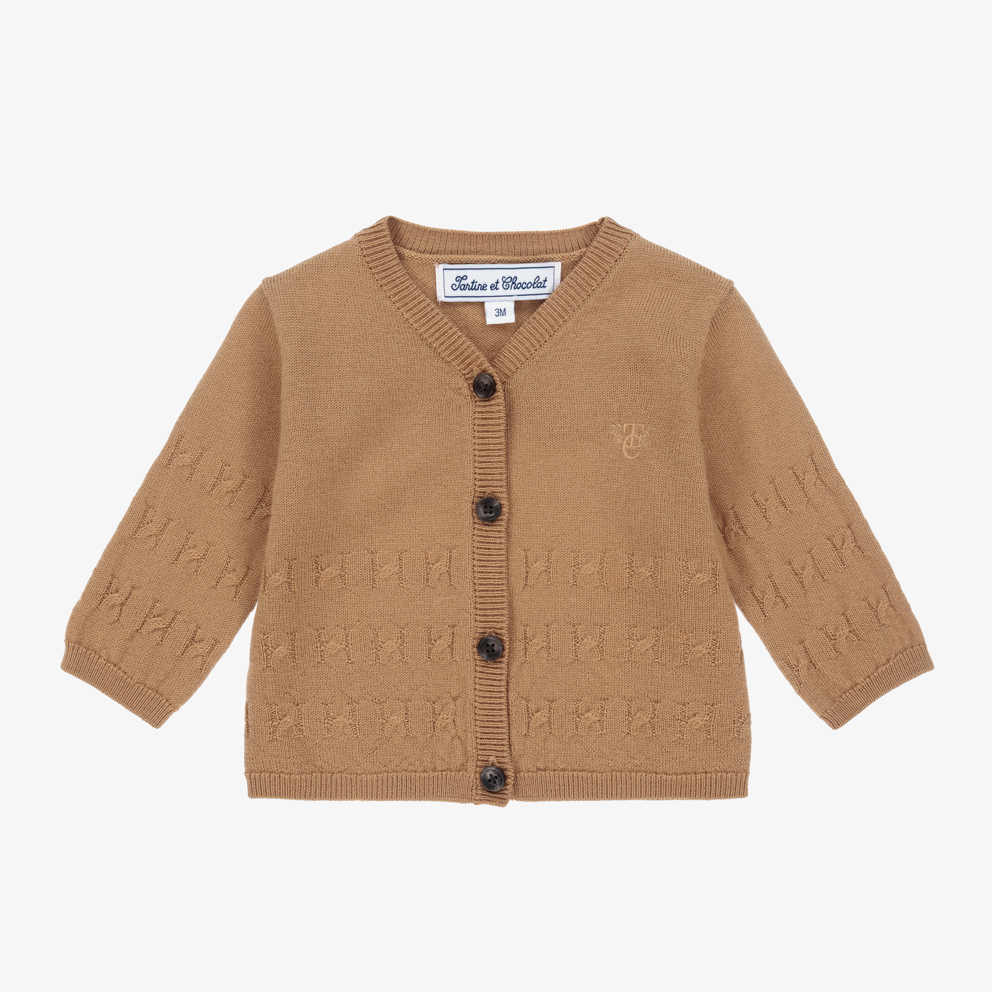 tan wool cardigan