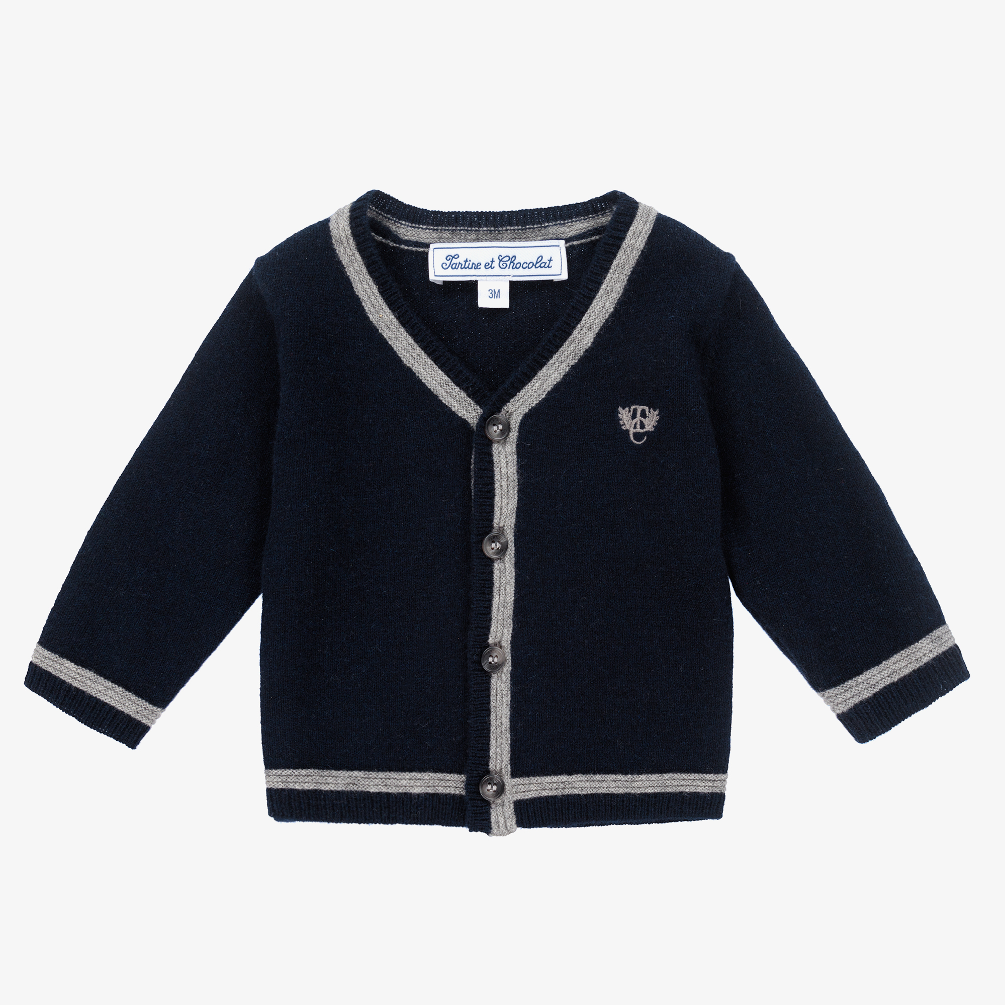 Tartine et Chocolat - Gilet bleu en maille de cachemire | Childrensalon  Outlet