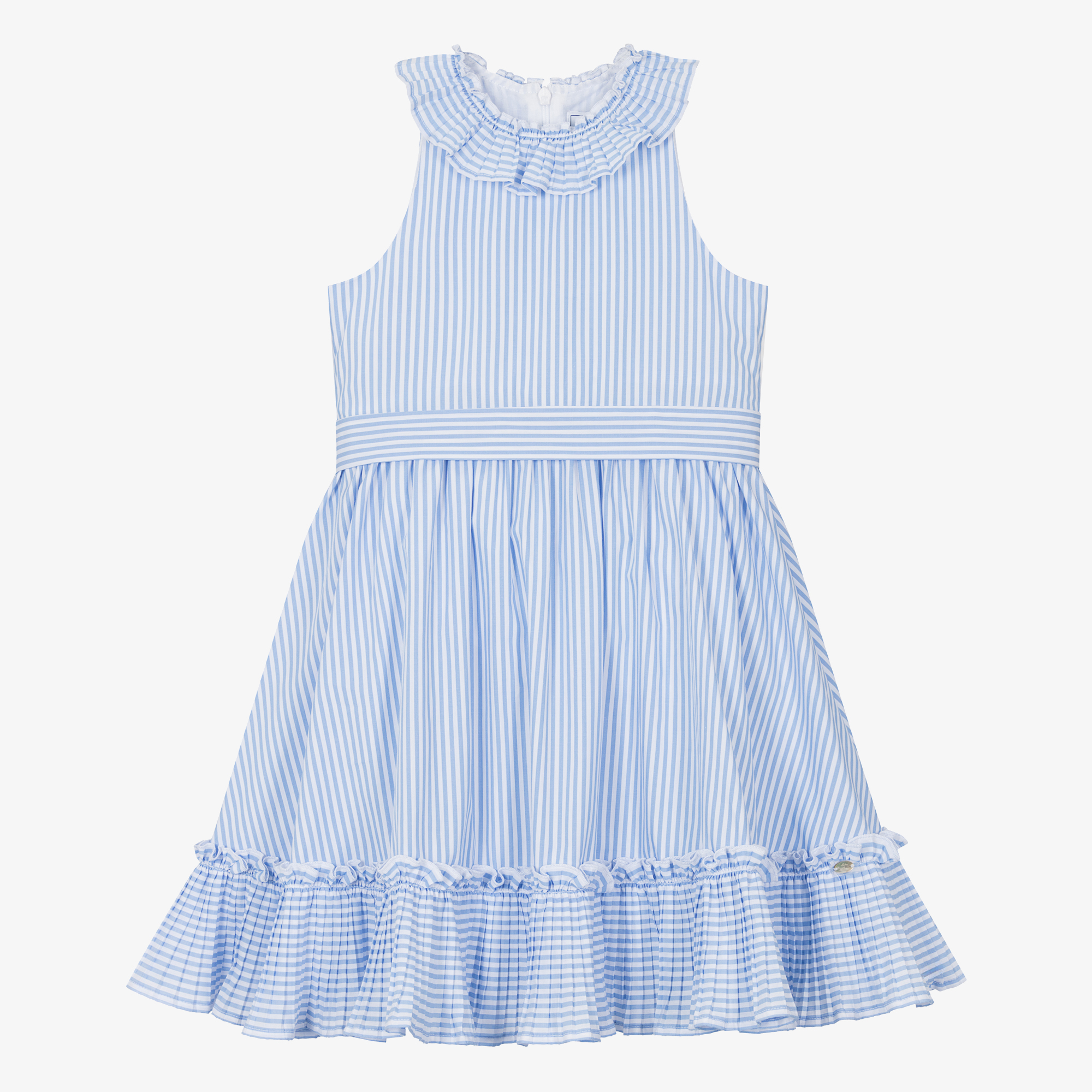 Tartine et Chocolat - Girls Blue & White Striped Cotton Dress | Childrensalon Outlet Tartine et Chocolat - Girls Blue & White Striped Cotton Dress | Childrensalon Outlet