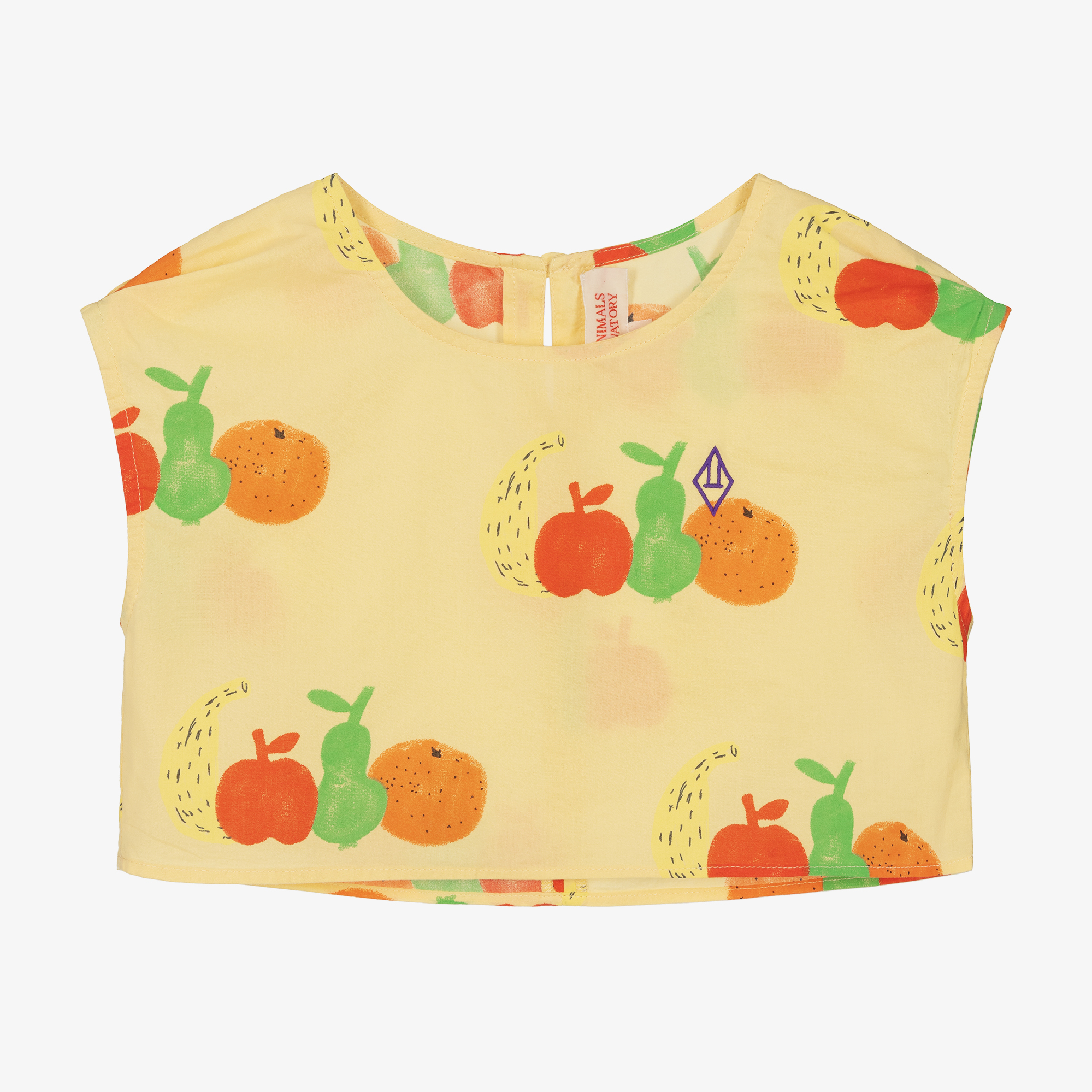 The Animals Observatory - Girls Yellow Cotton Fruit Top