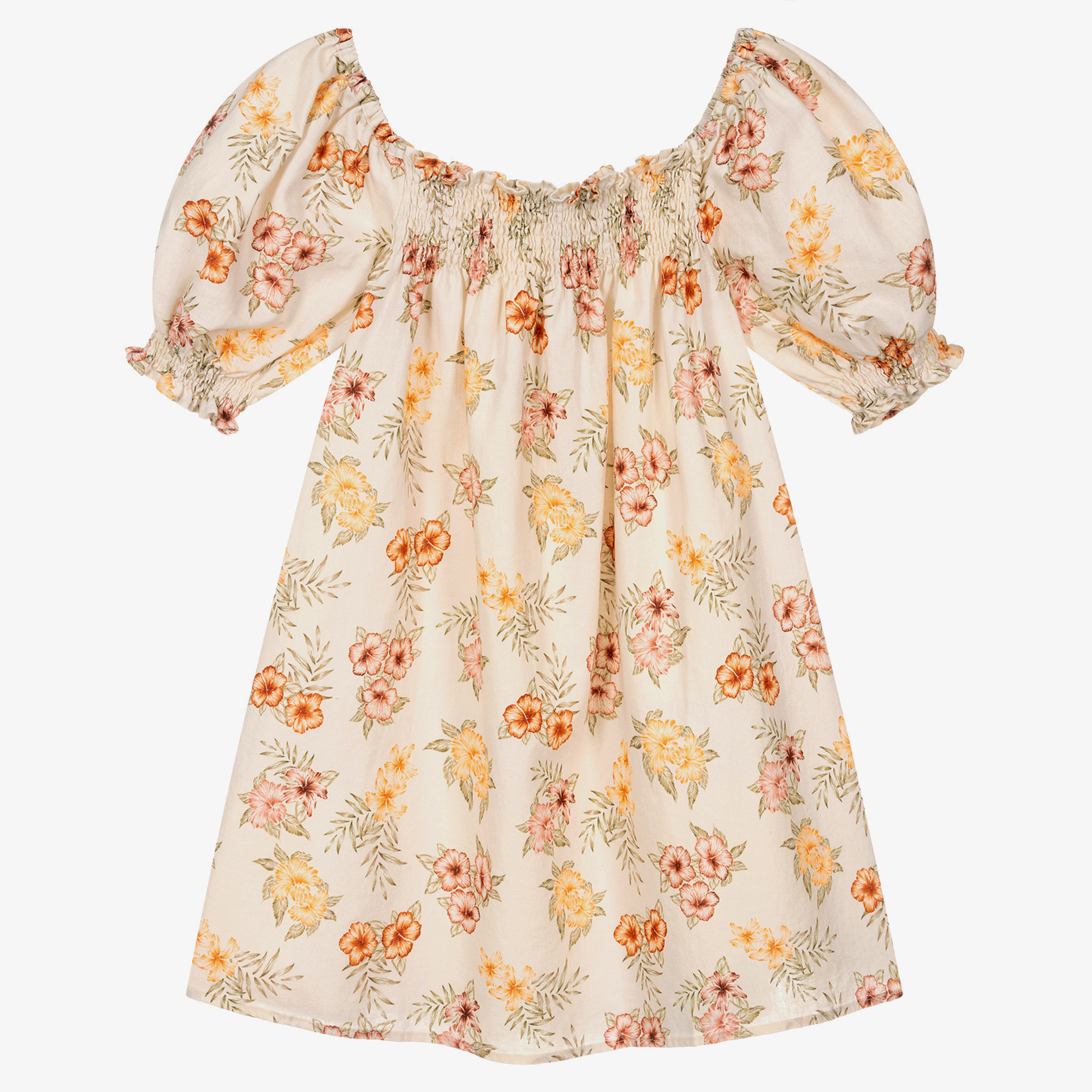 The New Society - Girls Ivory & Red Floral Dress | Childrensalon 