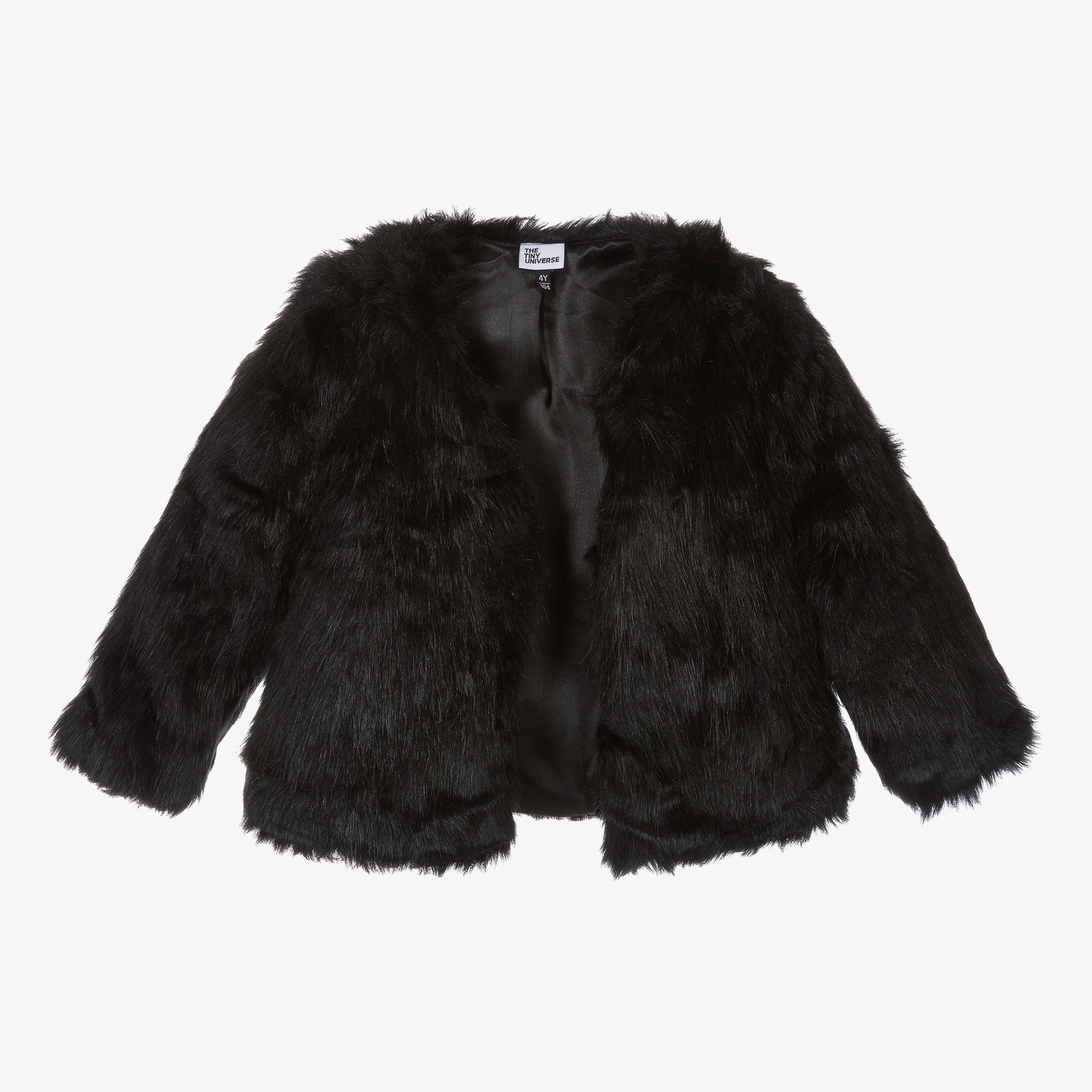 The Tiny Universe Girls Black Faux Fur Jacket Childrensalon Outlet