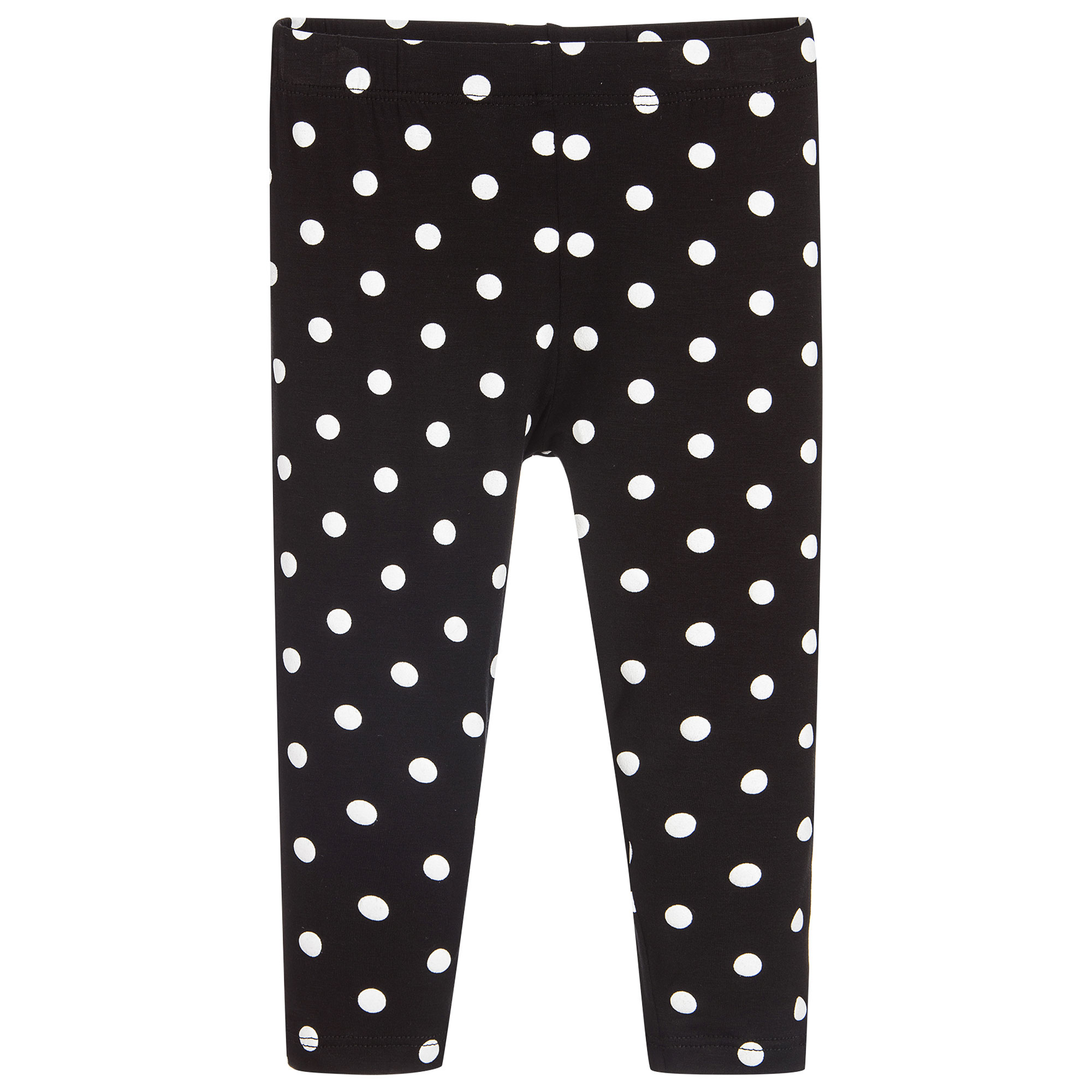 The Tiny Universe - Girls Black Polka Dot Leggings