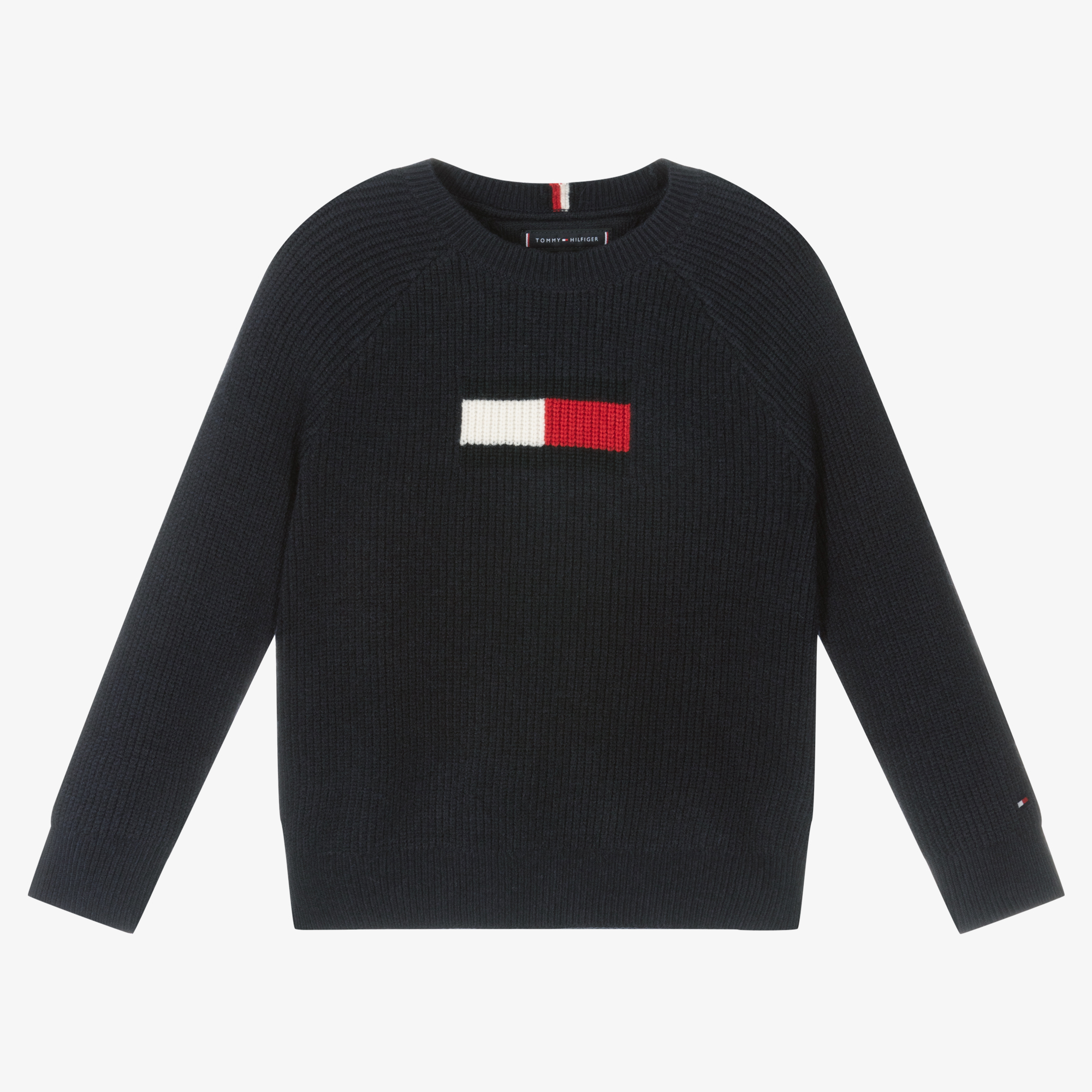Knit Outlet Sweater Childrensalon Hilfiger - | Logo Boys Tommy Blue