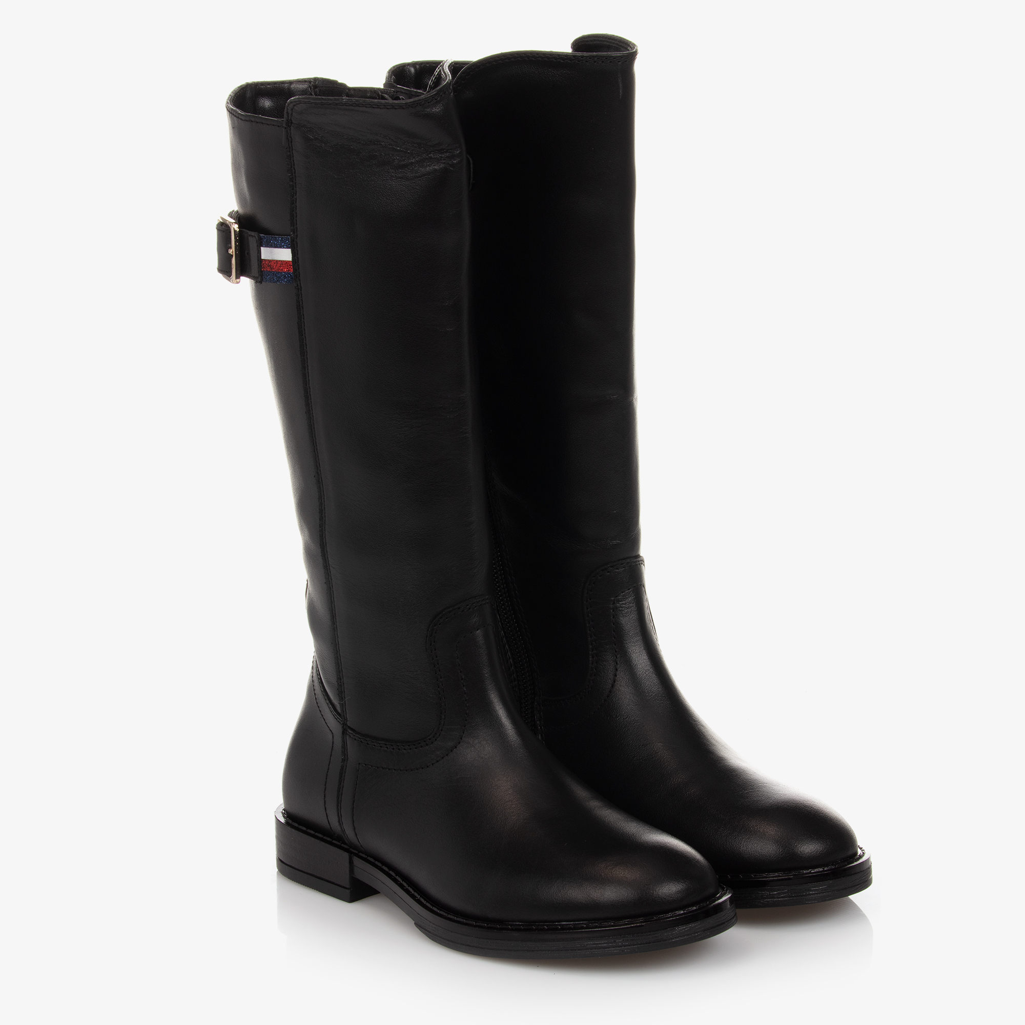 Tommy Hilfiger - Girls Black Leather Boots |