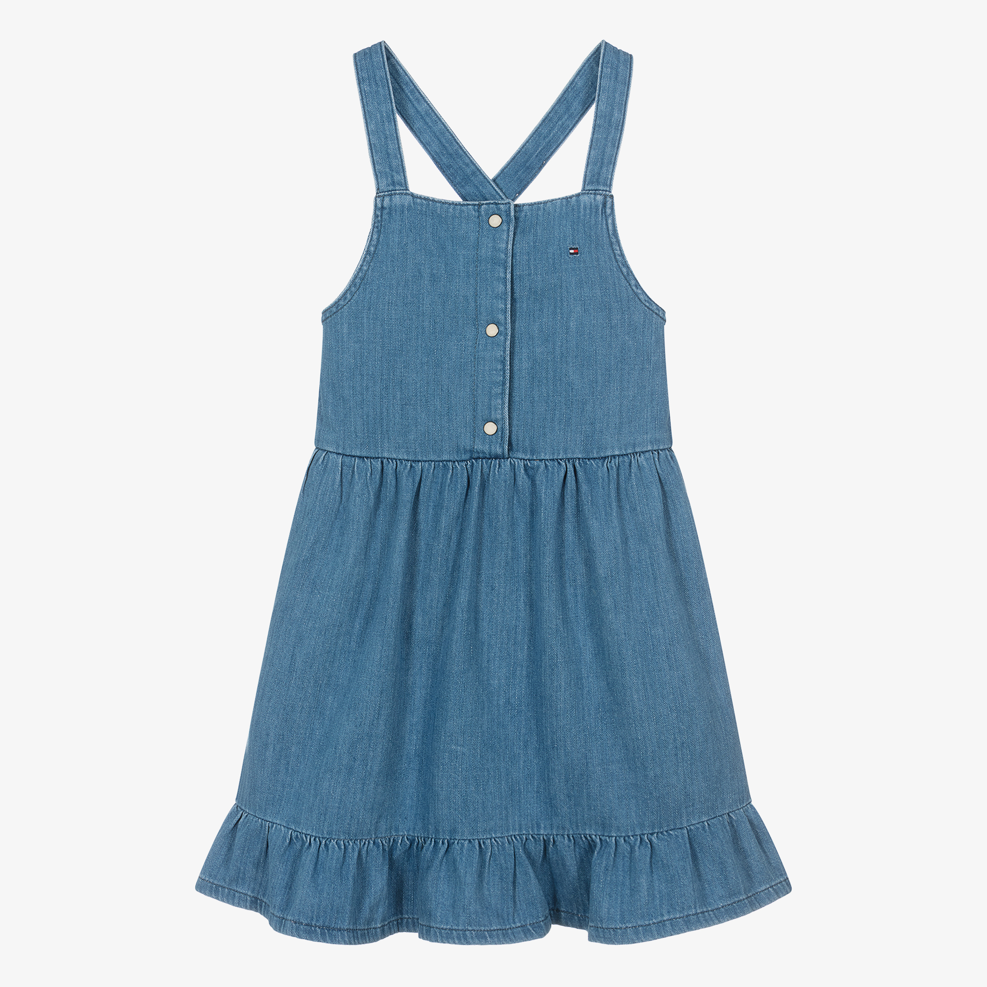 Tommy Hilfiger Teen Girls Blue Denim Pinafore Dress