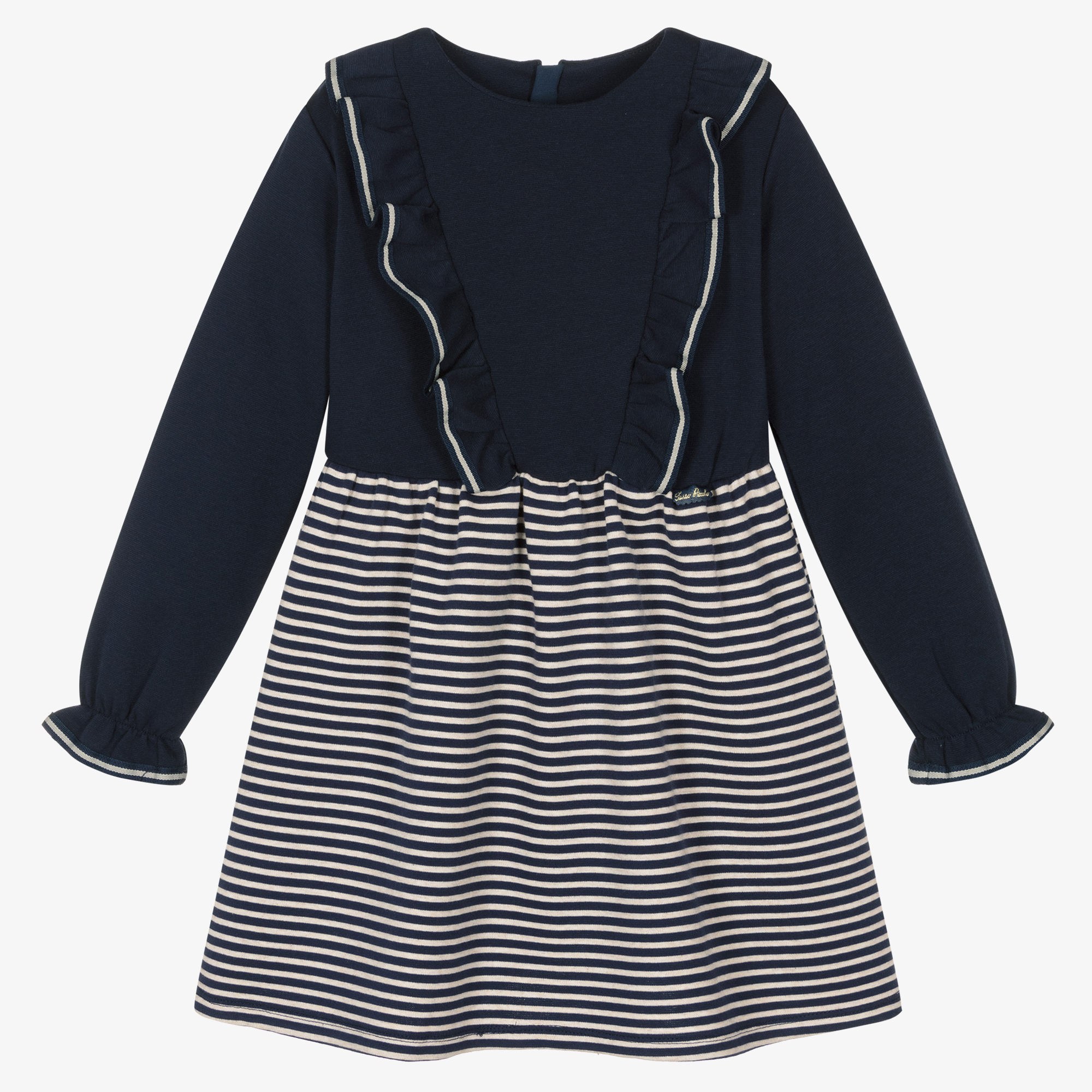Tutto Piccolo Girls Blue Striped Dress Set Childrensalon Outlet