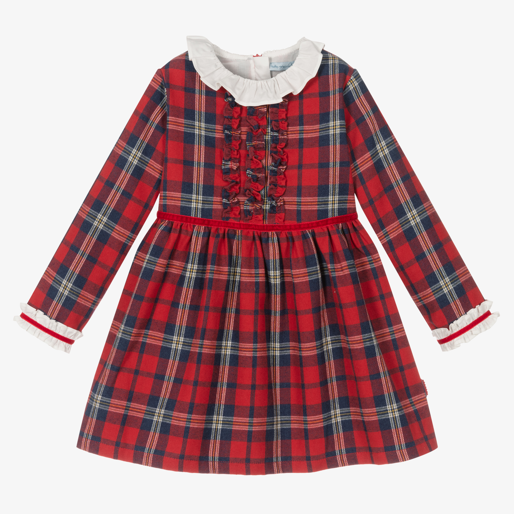 Tutto Piccolo Girls Red Cotton Dress Set Childrensalon Outlet