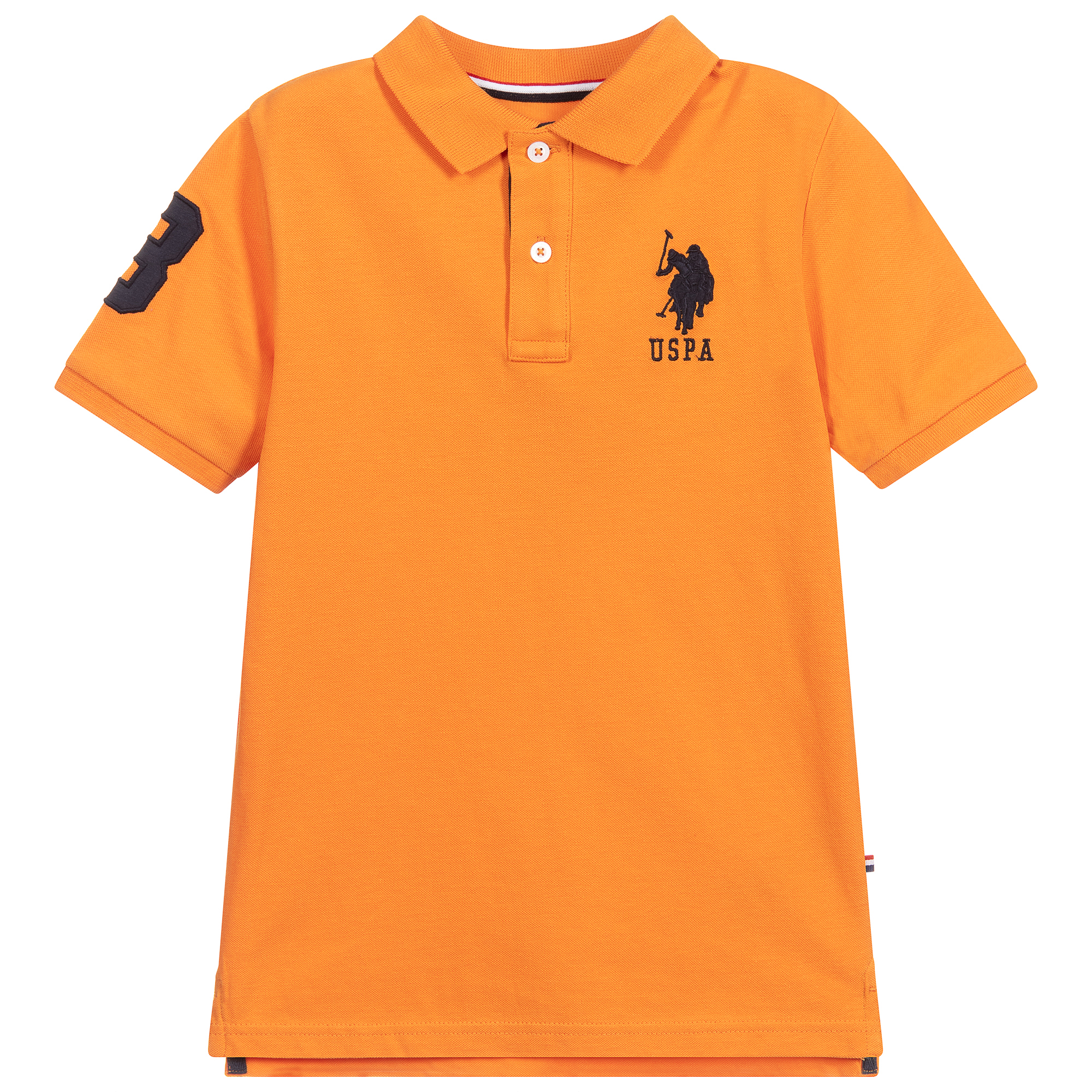 orange polo shirt