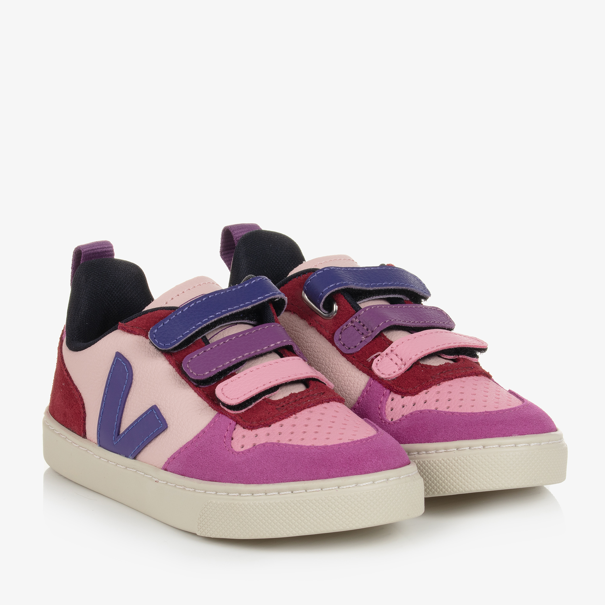 VEJA Girls Pink Purple Leather V 10 Trainers
