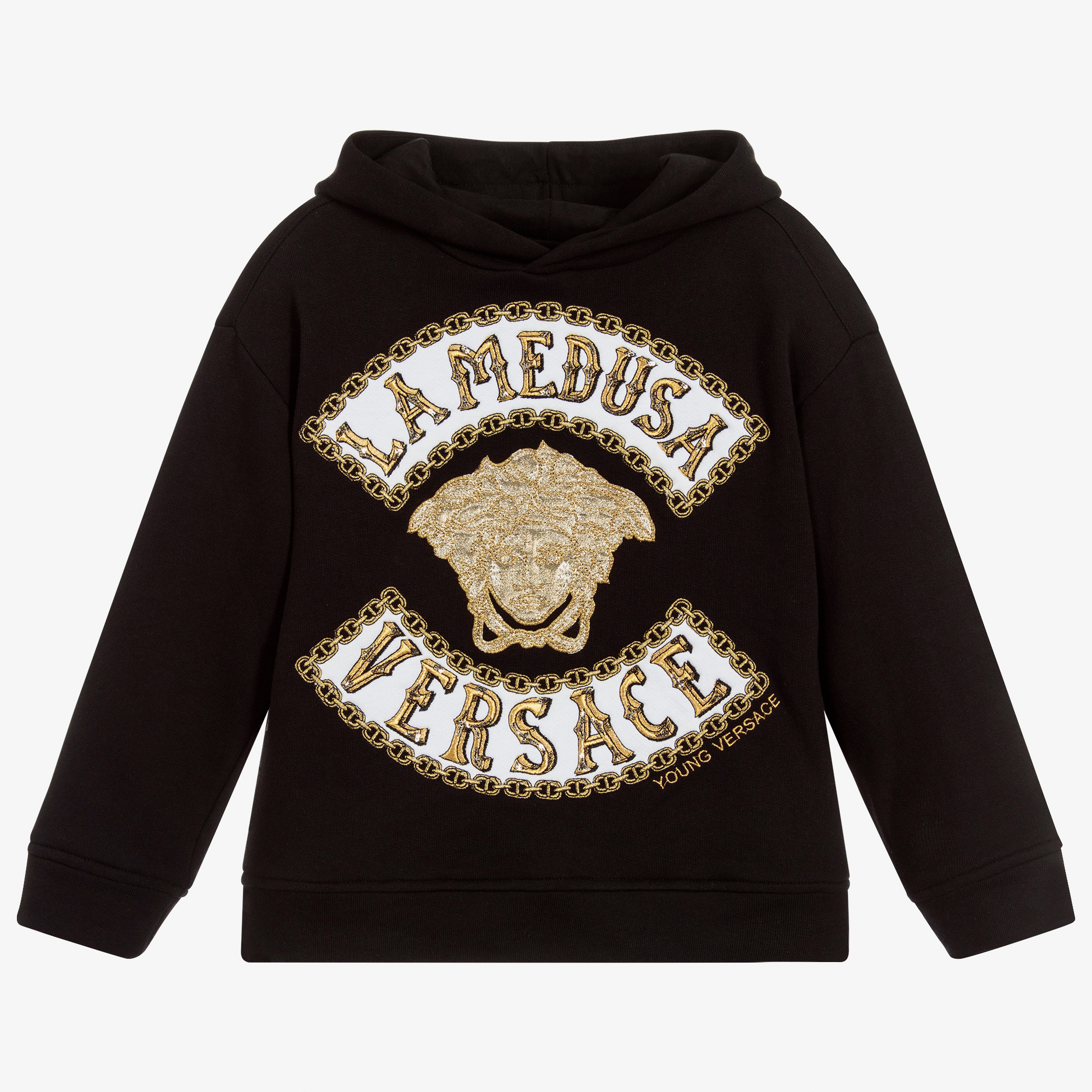 Versace - Black Logo Cotton Sweatshirt | Childrensalon Outlet