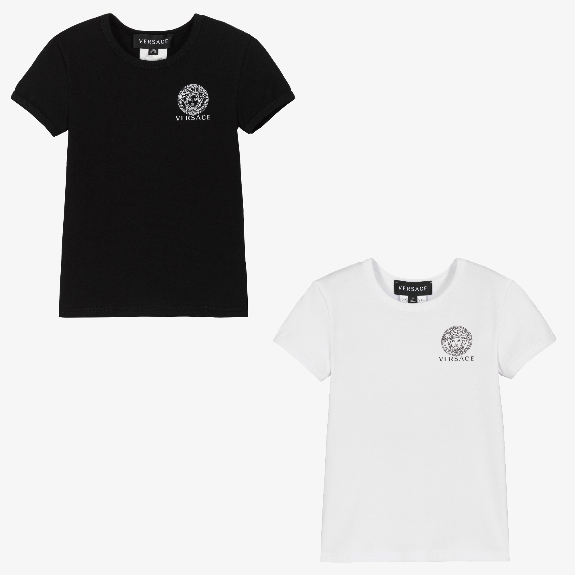 versace t shirt black and white