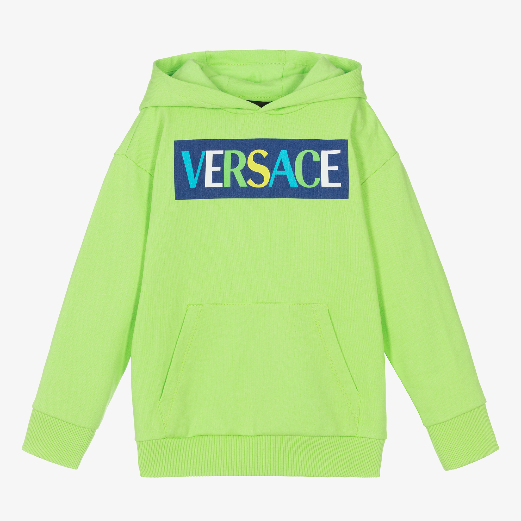 Versace - Bright Green Cotton Hoodie | Childrensalon Outlet