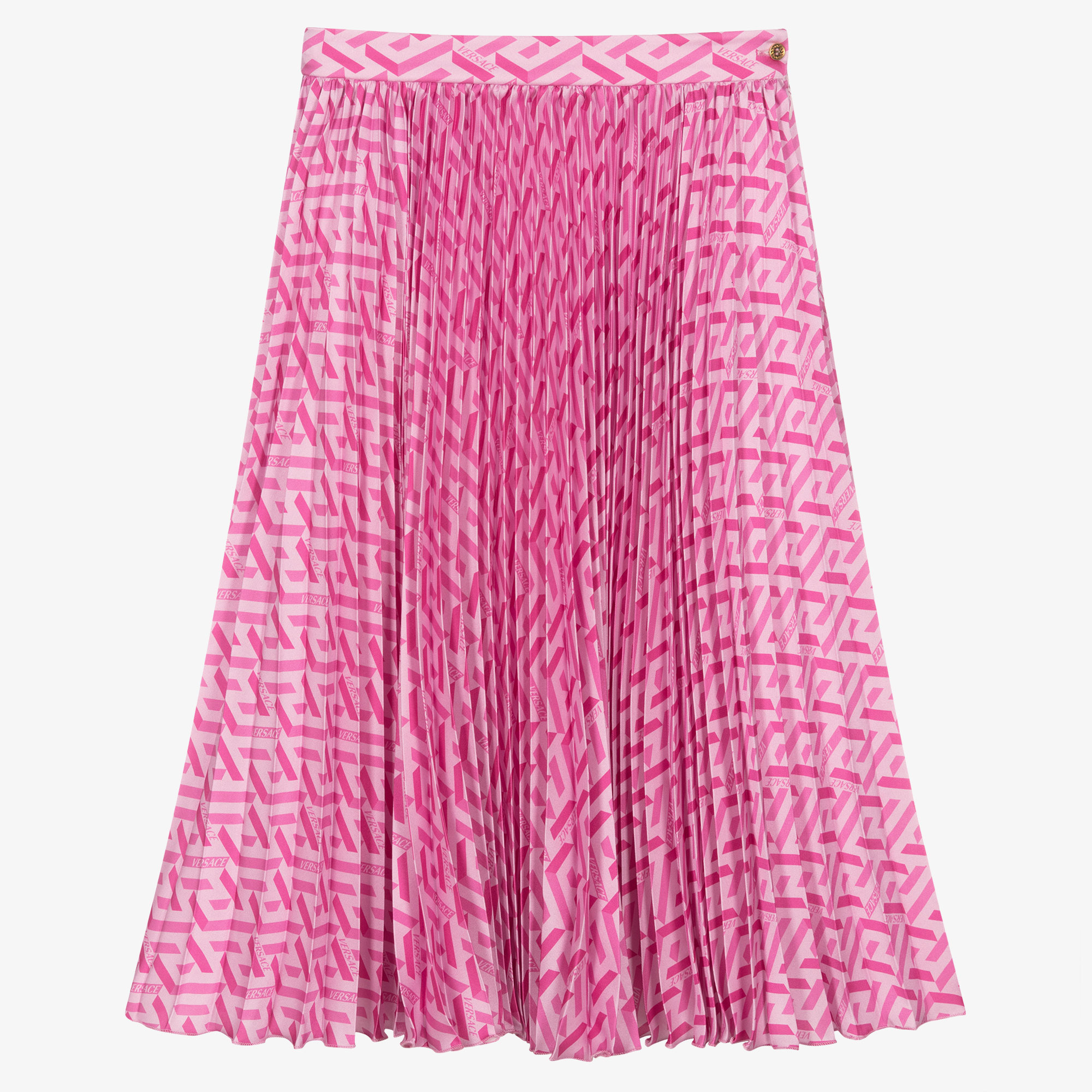 スカート VERSACE Women Skirts 10087431A06392 Pink Barocco Foulard Pleated Kids Midi Skirt Pink,White | VERSACE US
