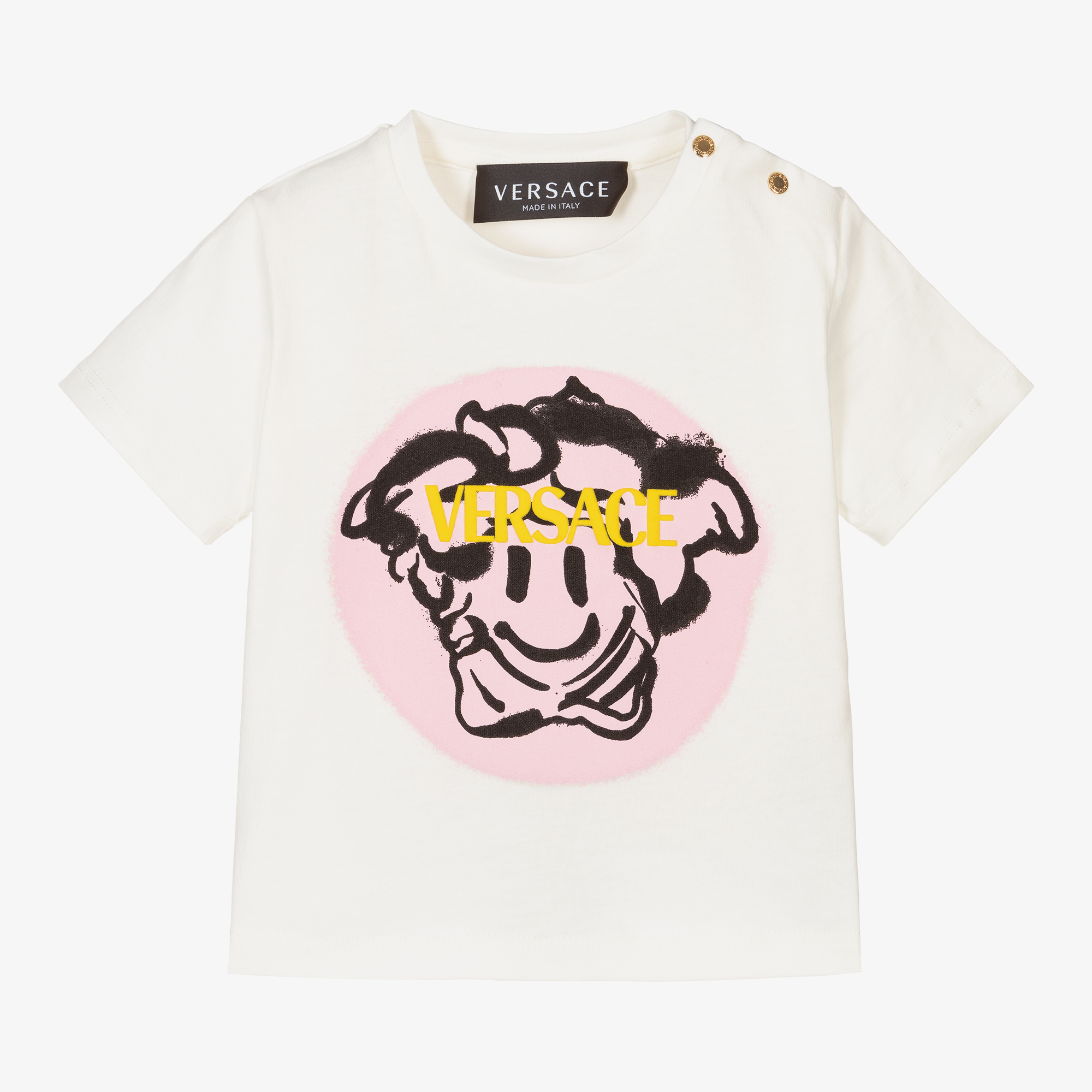Versace Ivory Medusa Tag T Shirt Childrensalon Outlet