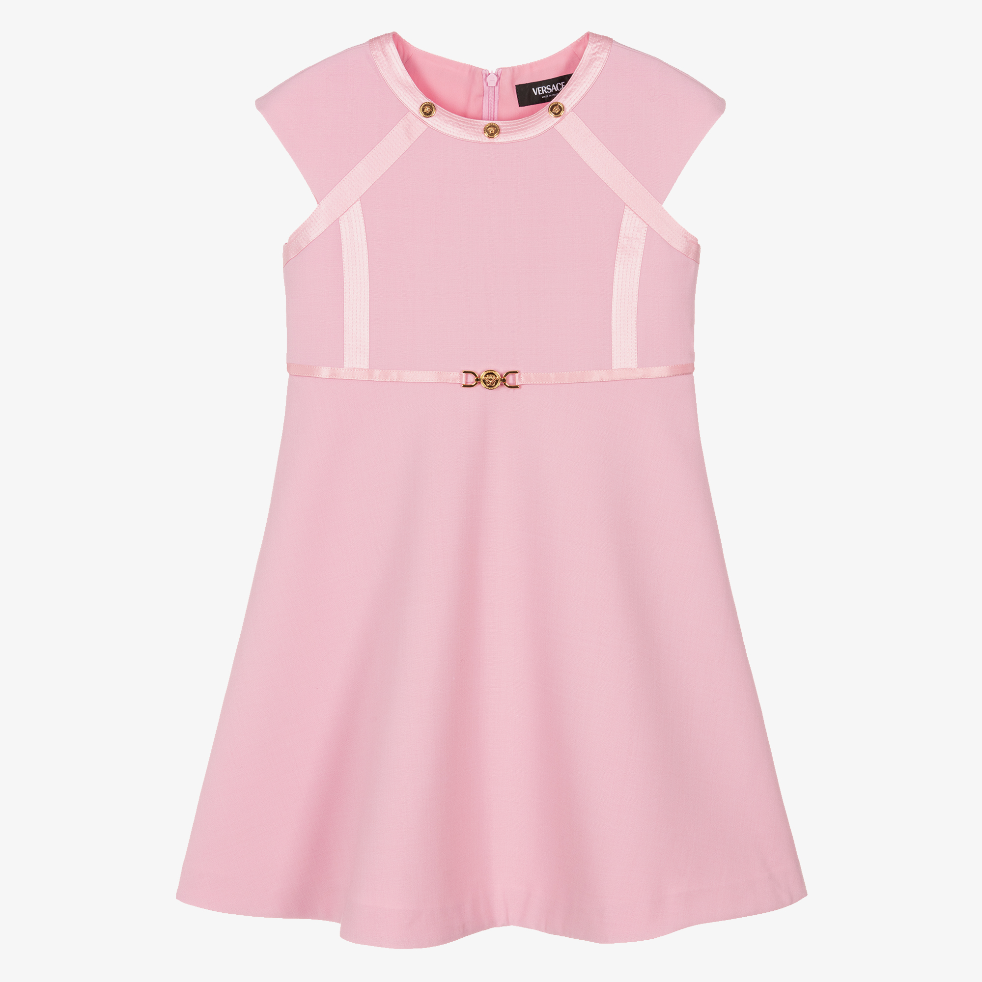 【送料&関税込】Versace Pink Wool Blend Dress versace-teen-girls-pink-wool-