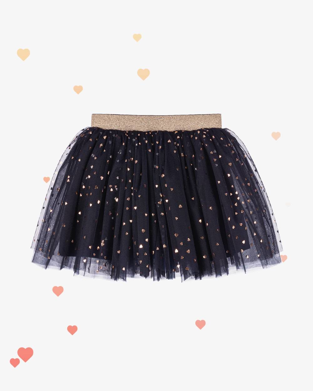 Coeur by Childrensalon - Girls Blue & Gold Hearts Tulle Skirt ...