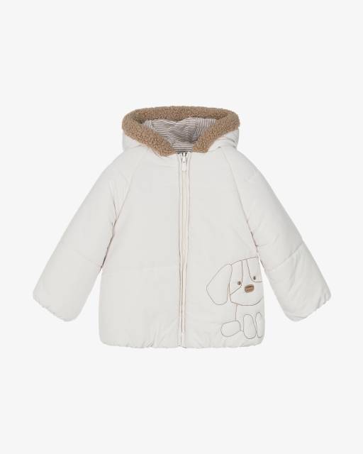Mayoral Newborn-Beige Reversible Padded Baby Coat | Childrensalon Outlet